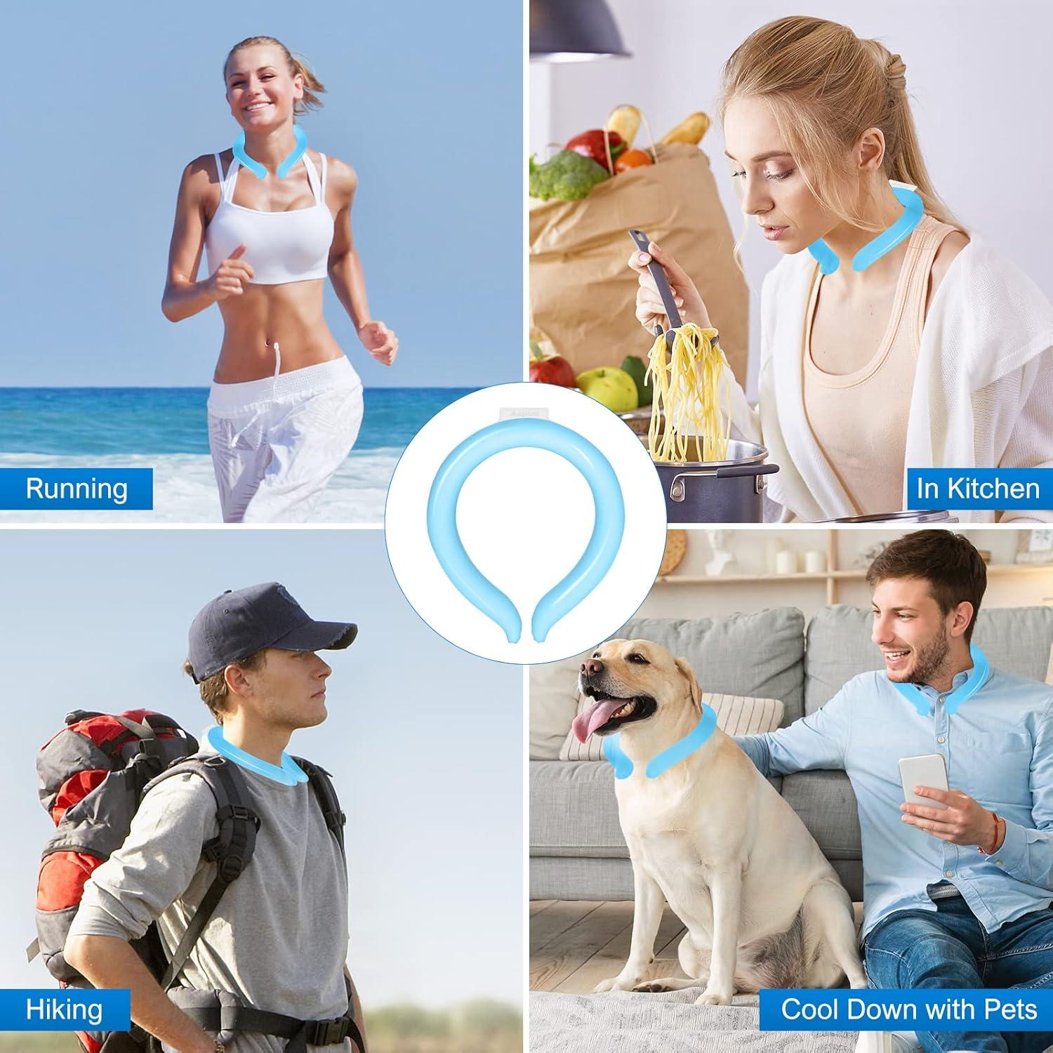 Tubo Enfriador de Cuello Maginno Azul - Alivio Sofocos y Calor