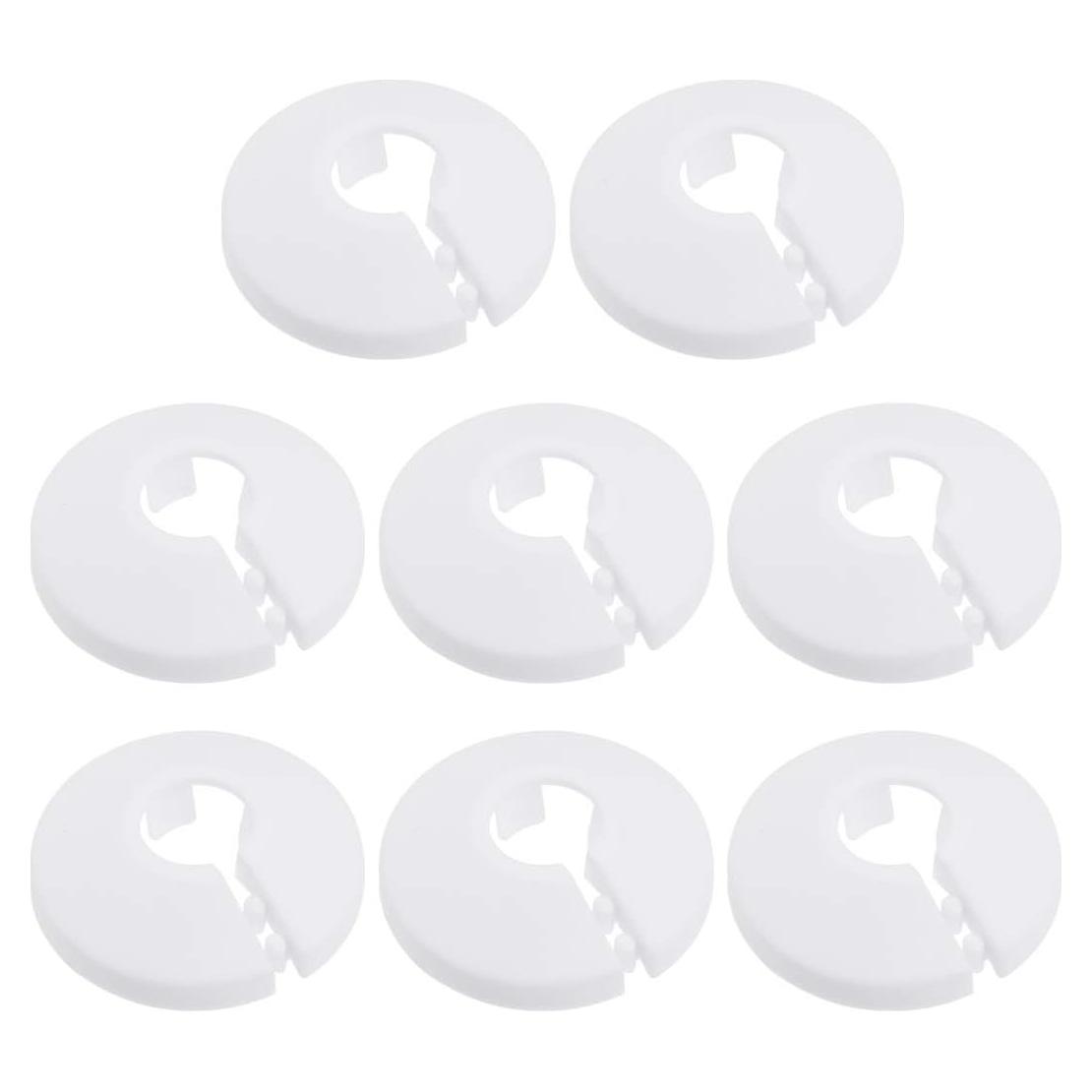 Cubierta de Tubo Decorativa uxcell 12mm Plástico Blanco 8pcs