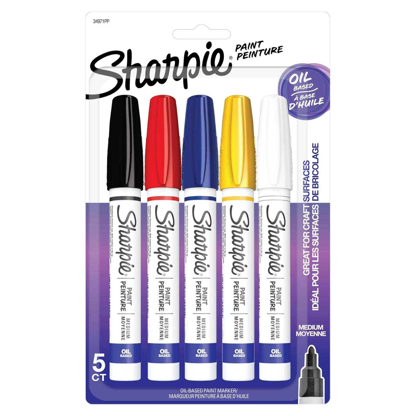 Marcadores de Pintura a Base de Aceite Sharpie Asortidos 5 Unidades