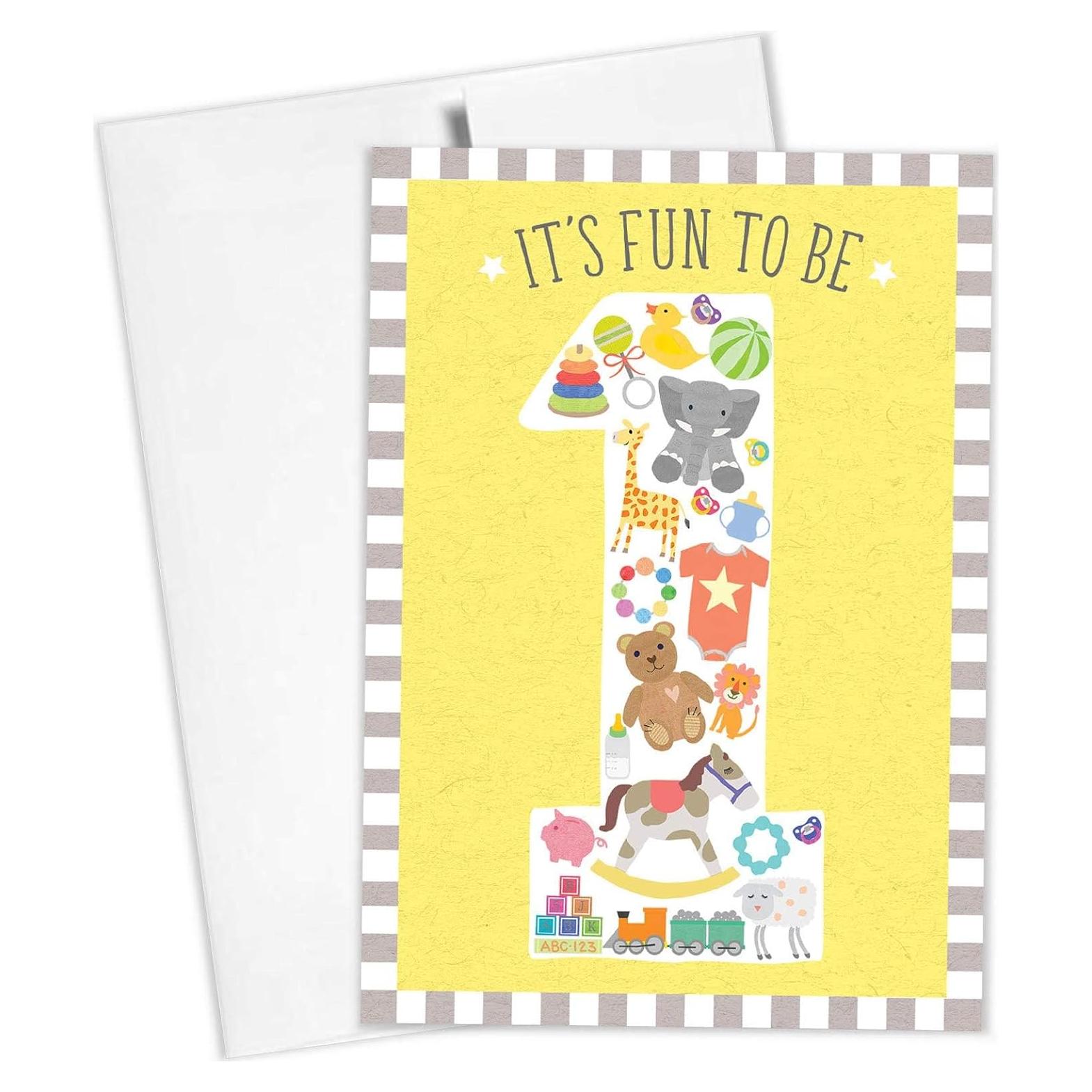 Tarjeta de Cumpleaños 1er Año Tiny Expressions - Diseño Neutral