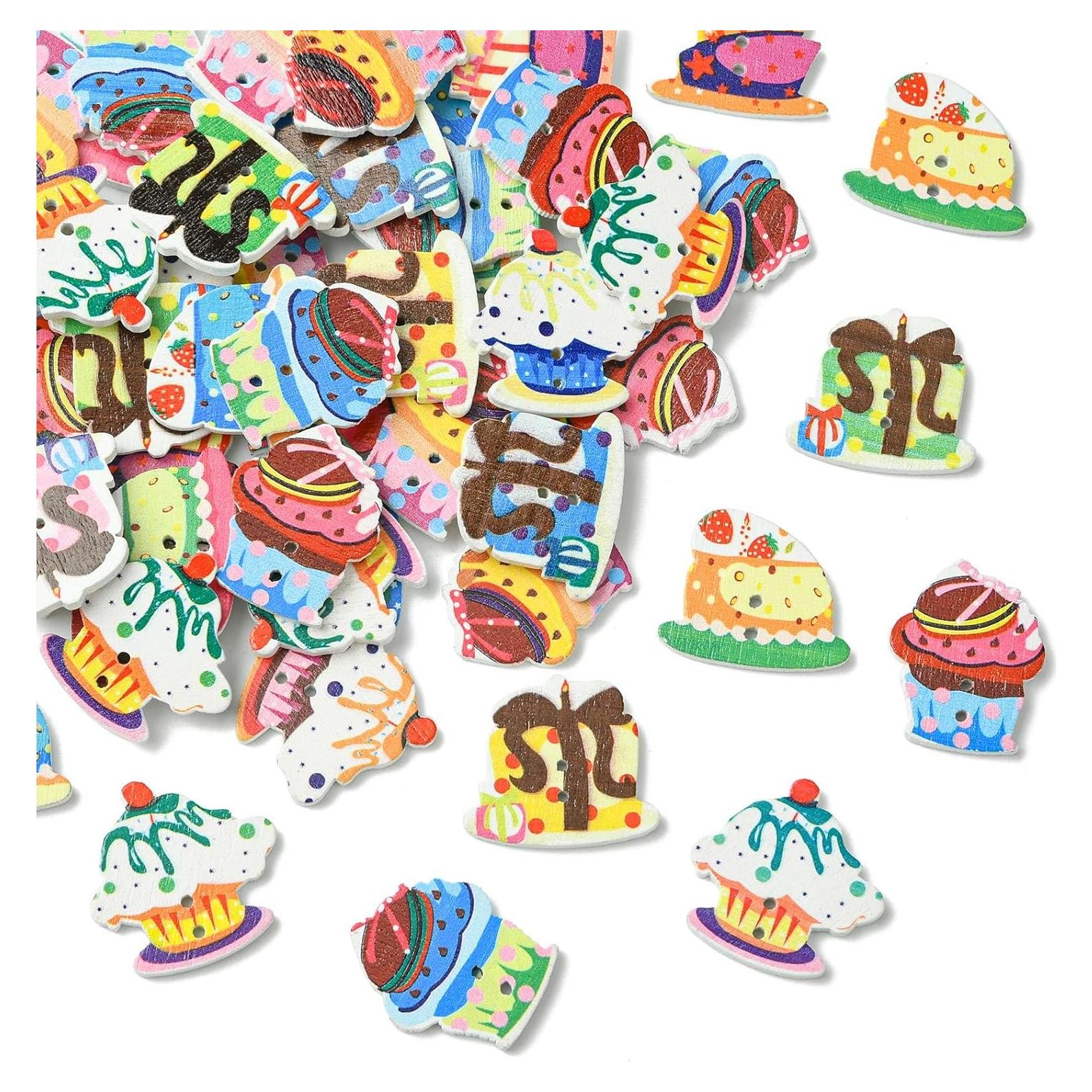 Botones de Madera Natural LiQunSweet 100 Pcs 20-25mm