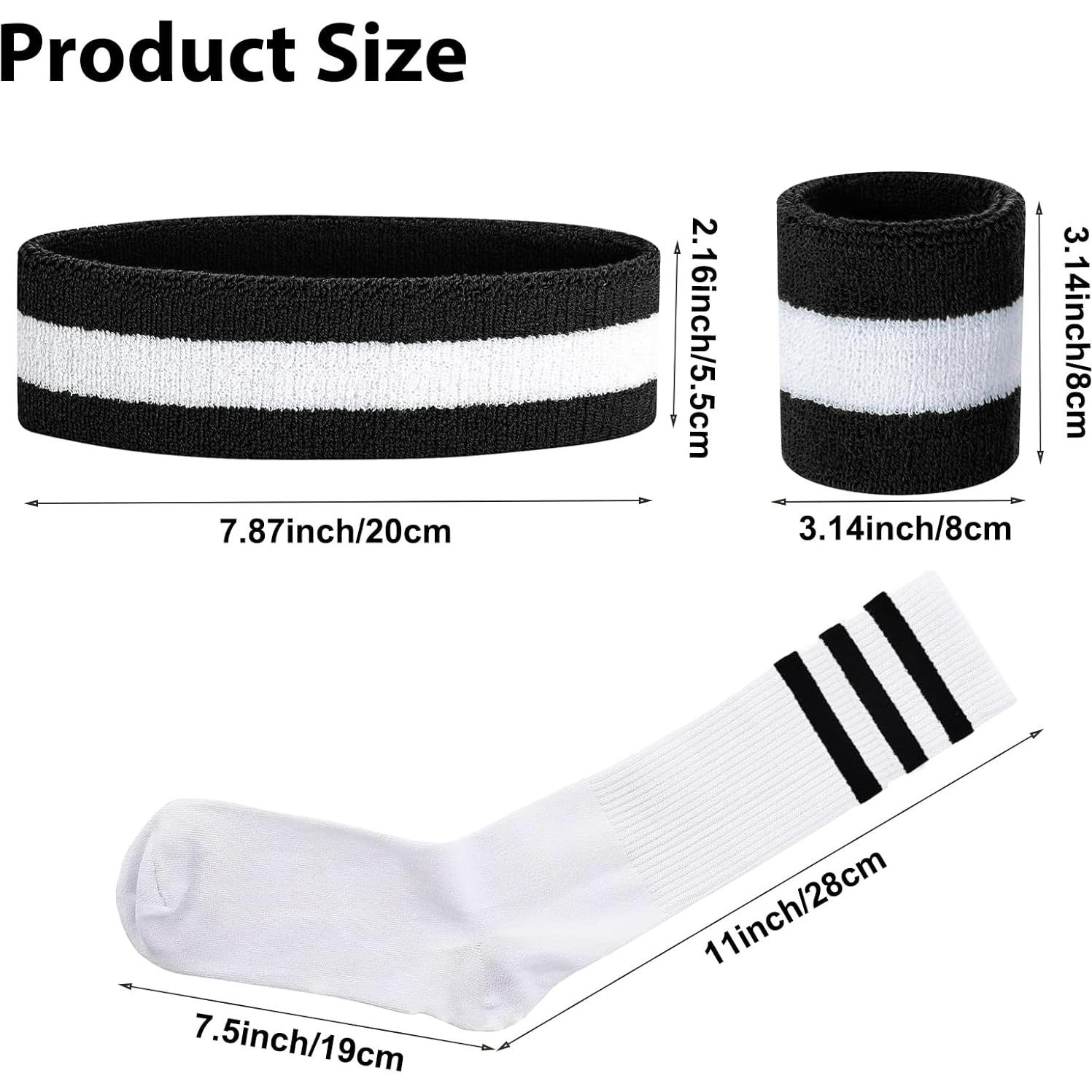 Conjunto de 5 Piezas de Bandas y Calcetines a Rayas Unisex