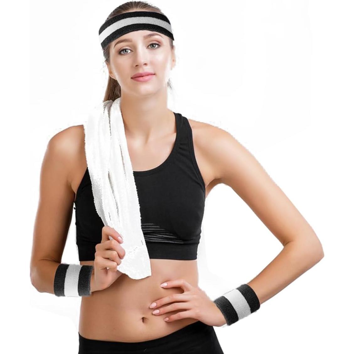 Conjunto de 5 Piezas de Bandas y Calcetines a Rayas Unisex