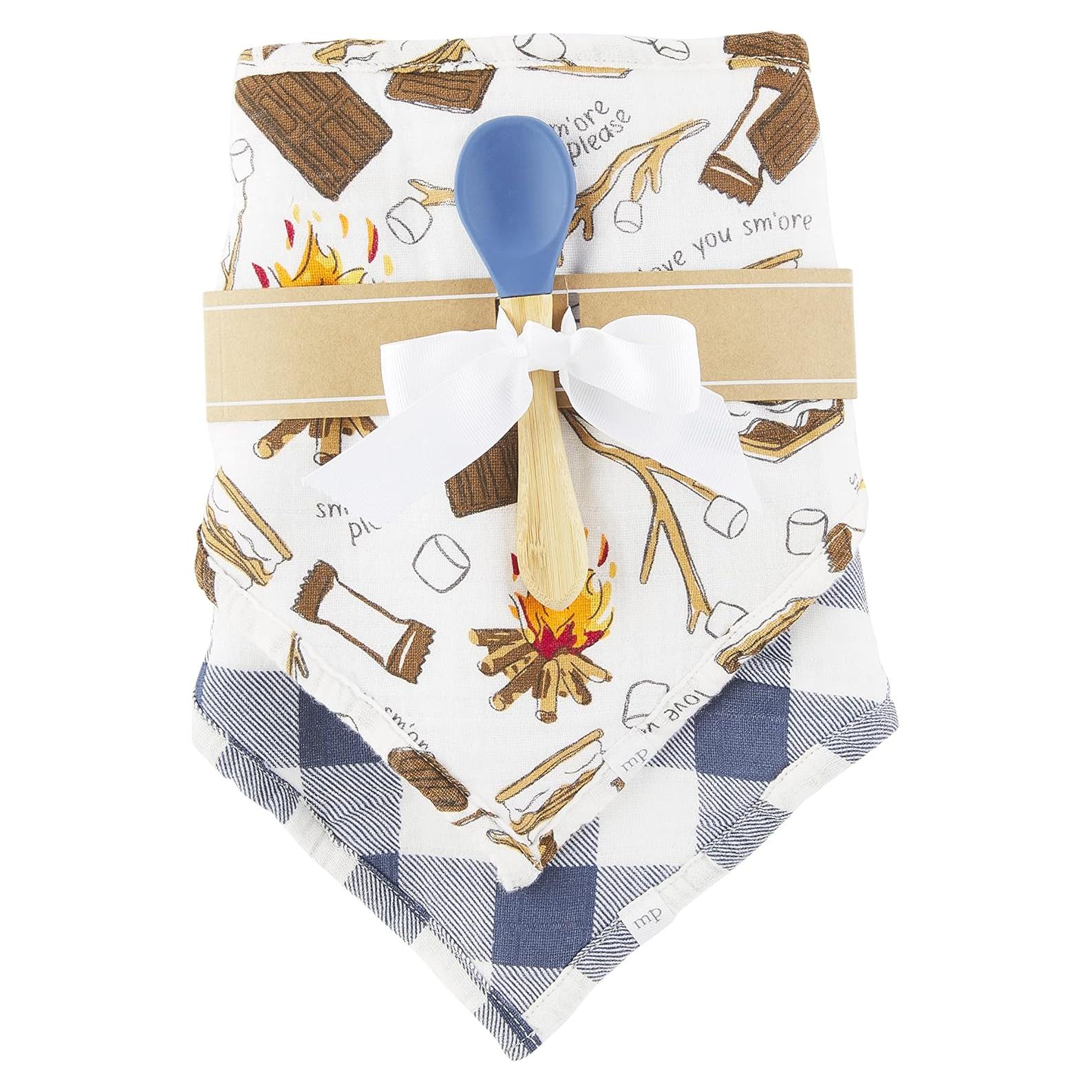 Conjunto de baberos de muselina y cuchara Mud Pie