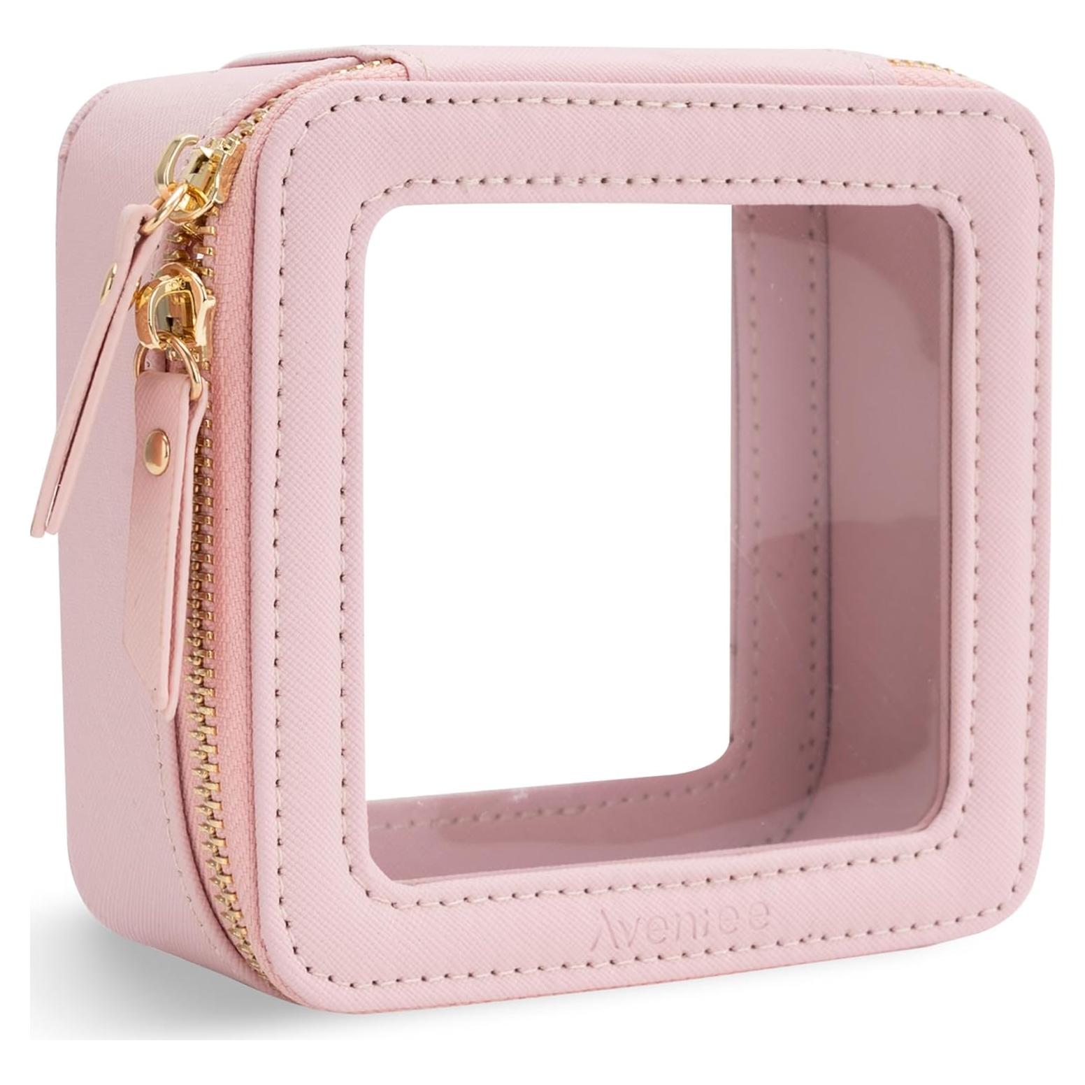 Estuche de Maquillaje Transparente Aveniee Mini Rosa 13x12x6cm