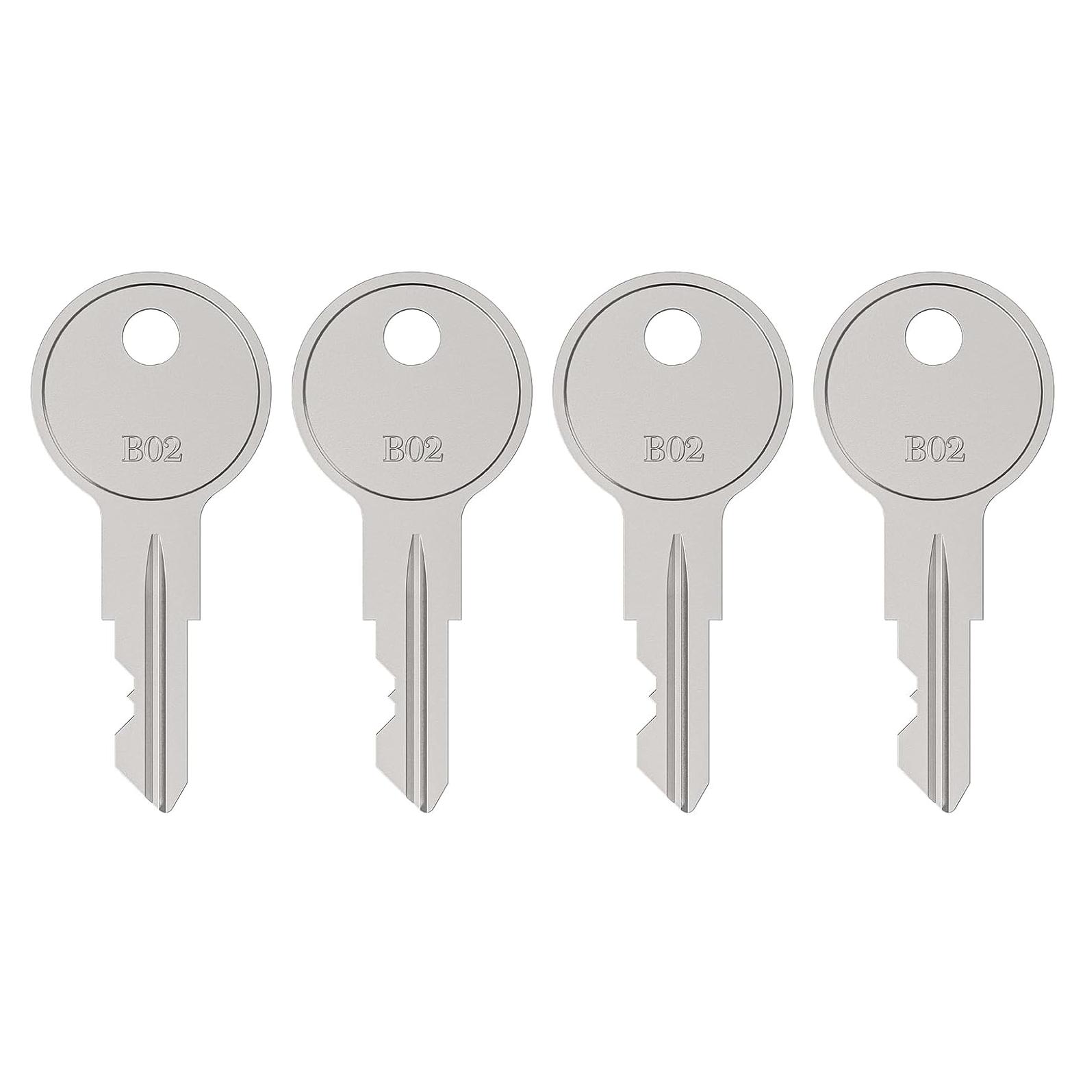Llaves de Reemplazo B02 Xinxinlin Paquete de 4 para Cerraduras de Herramientas