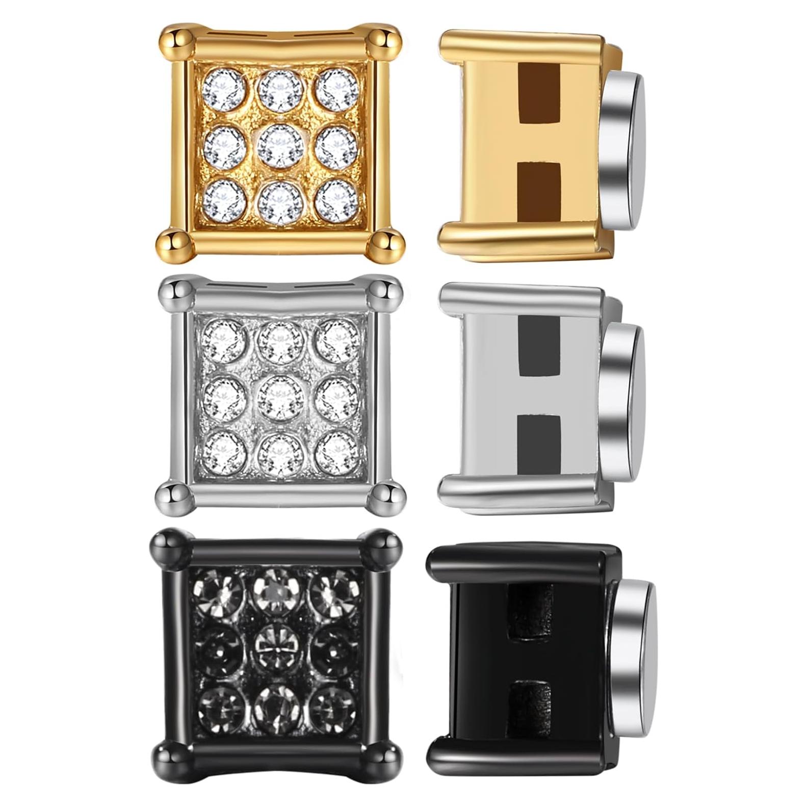 Pendientes Magnéticos Sin Perforación Acero Inoxidable 8mm CZ