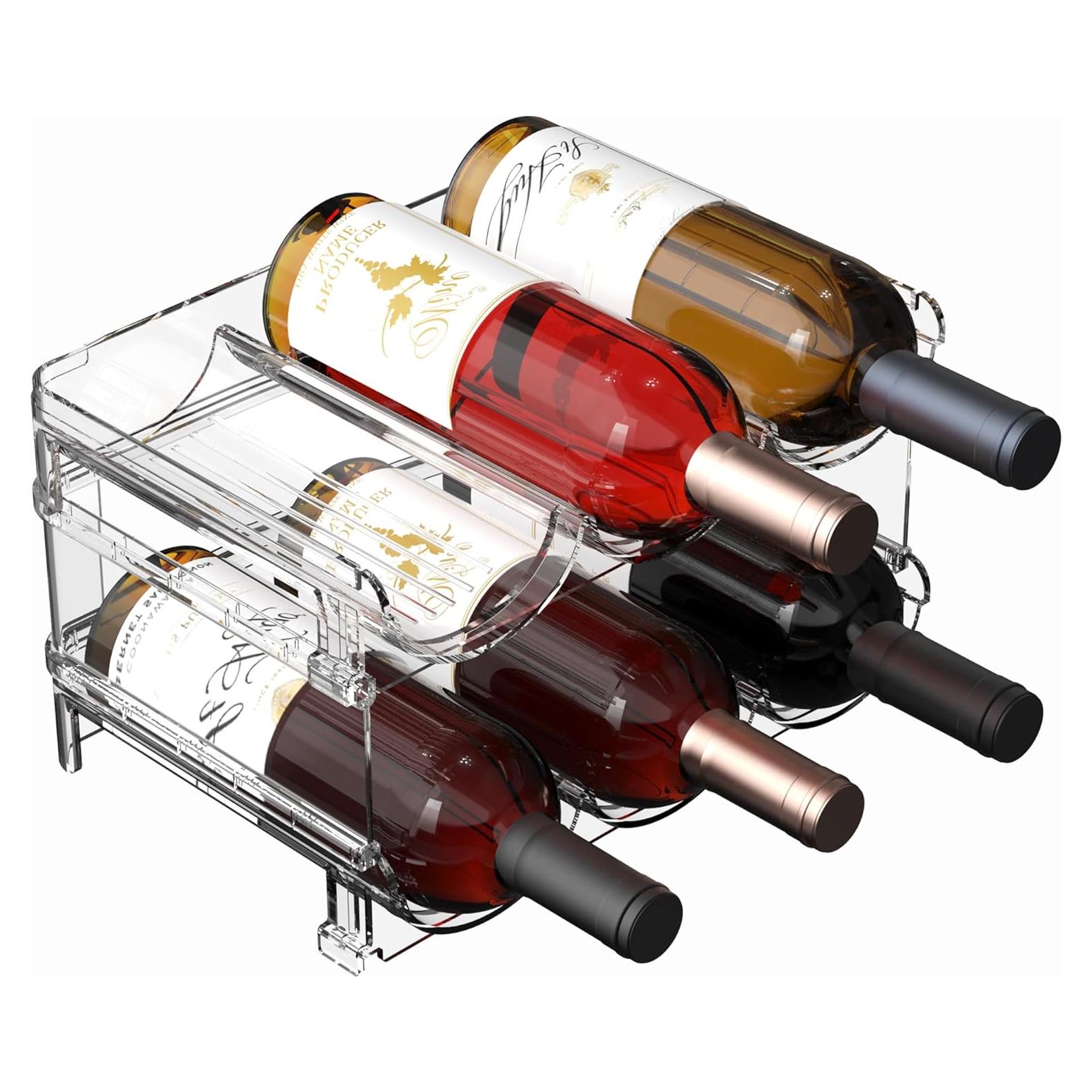 Estante Apilable para Vino Noyhnuoch - Organizador 6 Botellas