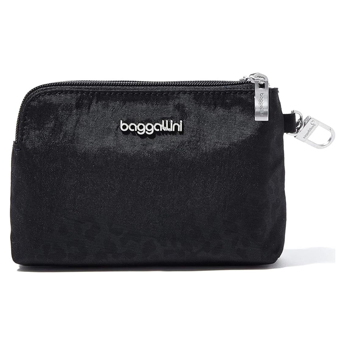 Baggallini Pouch RFID Desmontable para Mujeres - Leopardo Negro
