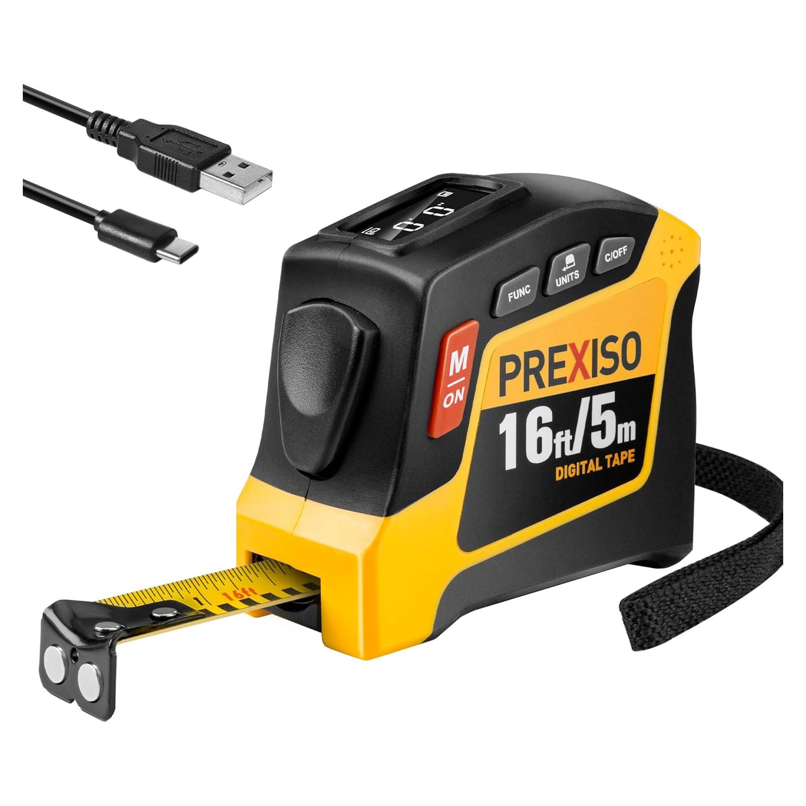 Cinta Métrica Digital PREXISO 4.88m - Herramienta de Medición