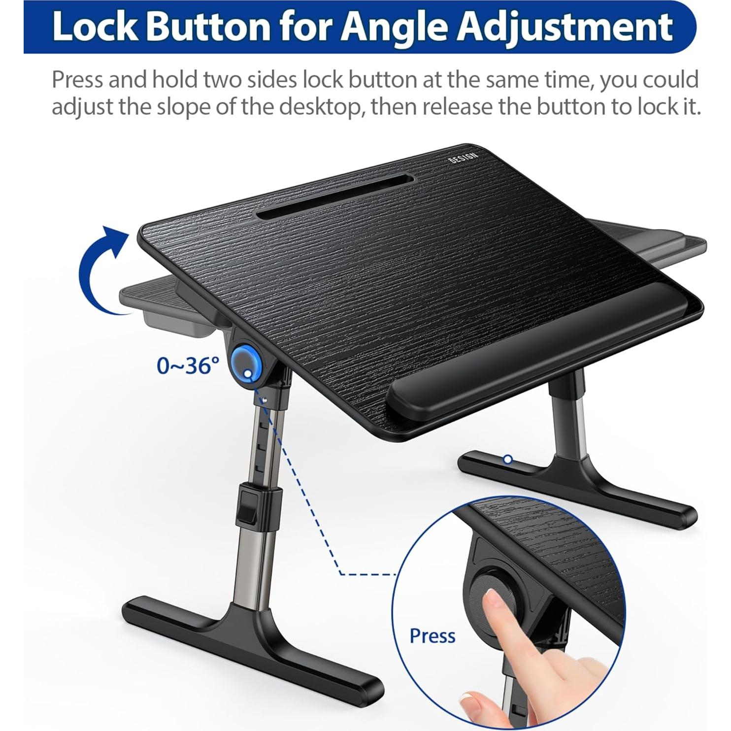 Mesa de Laptop Ajustable BESIGN LT07 Extra Grande Negra