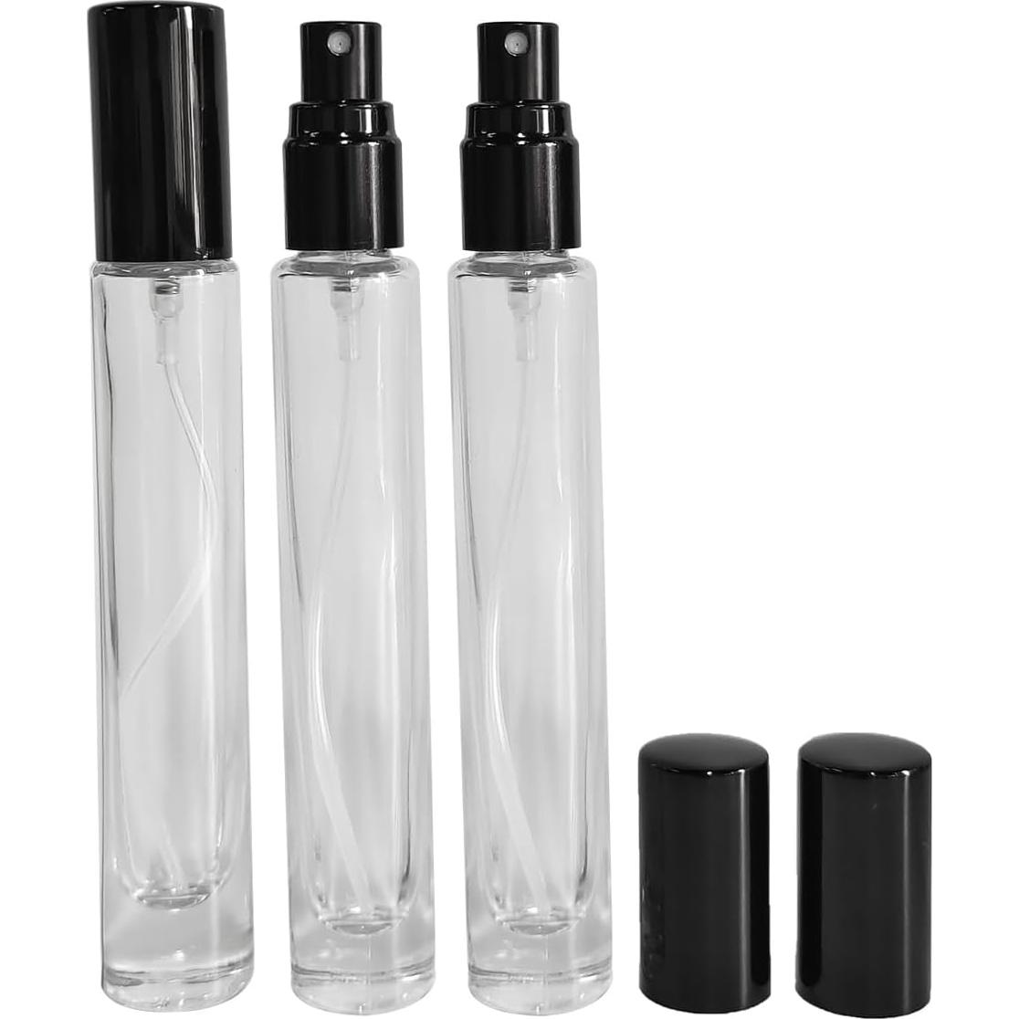 8 Botellas de Spray de Vidrio AGENIZ 10ml Recargables Negro