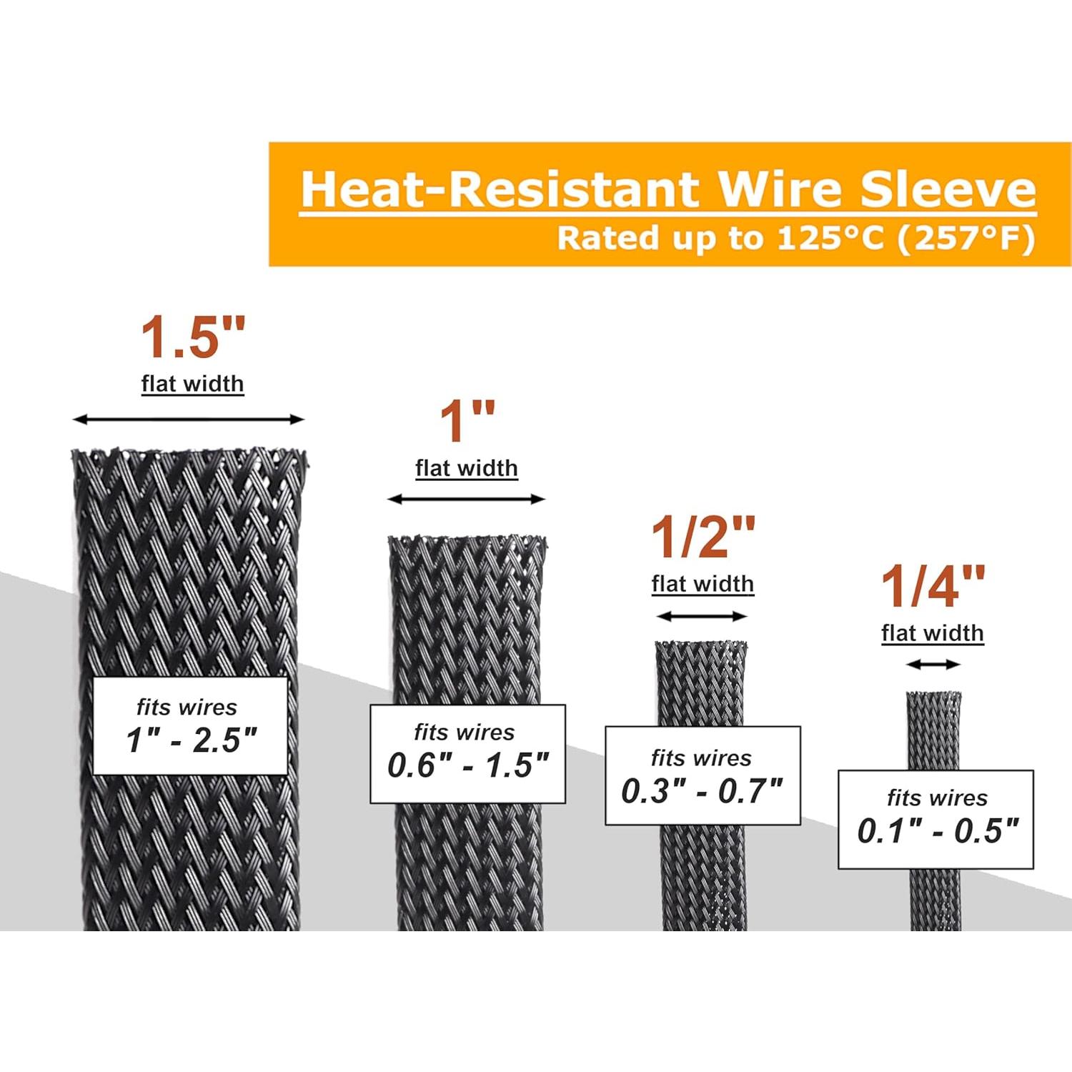 Manga de Cable Trenzada MGI WC-PET 7.62m 2.54cm Negra