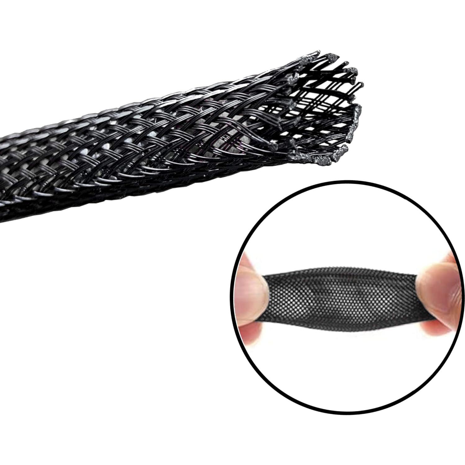 Manga de Cable Trenzada MGI 7.62m PET 3.81cm Negra