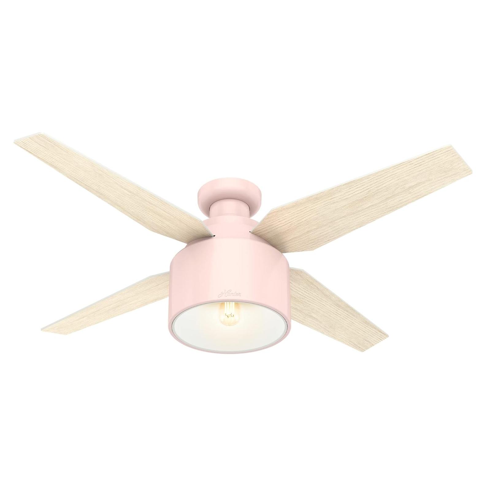 Ventilador de Techo Hunter Cranbrook 52" Rosa Blush LED