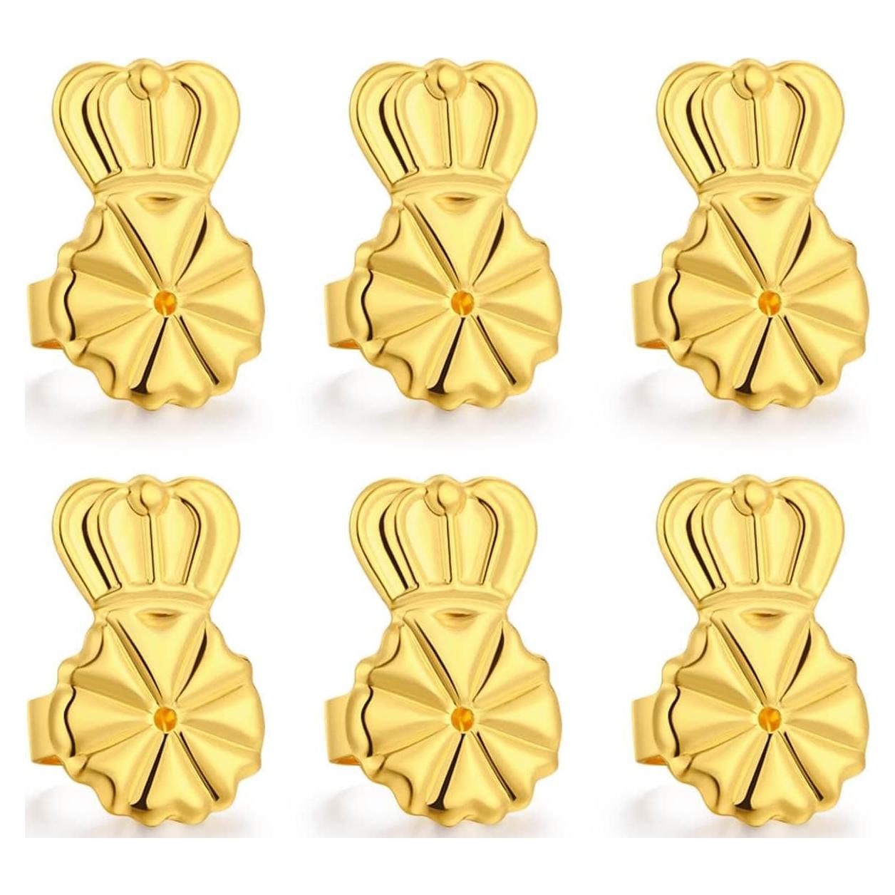 Soportes para Pendientes Pesados Catinee 6 Pcs Hipoalergénicos Oro