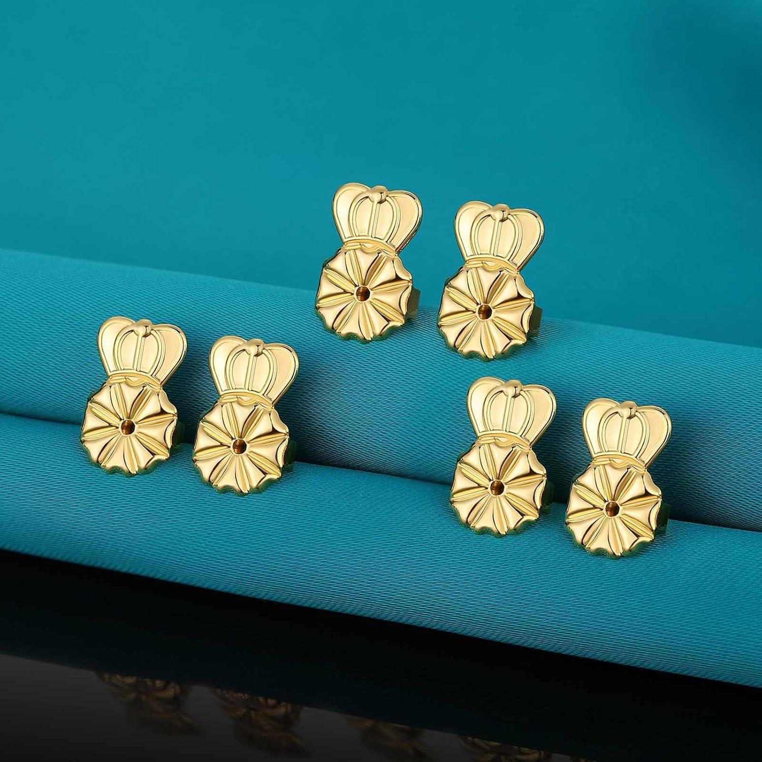 Soportes para Pendientes Pesados Catinee 6 Pcs Hipoalergénicos Oro