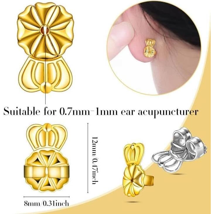 Soportes para Pendientes Pesados Catinee 6 Pcs Hipoalergénicos Oro