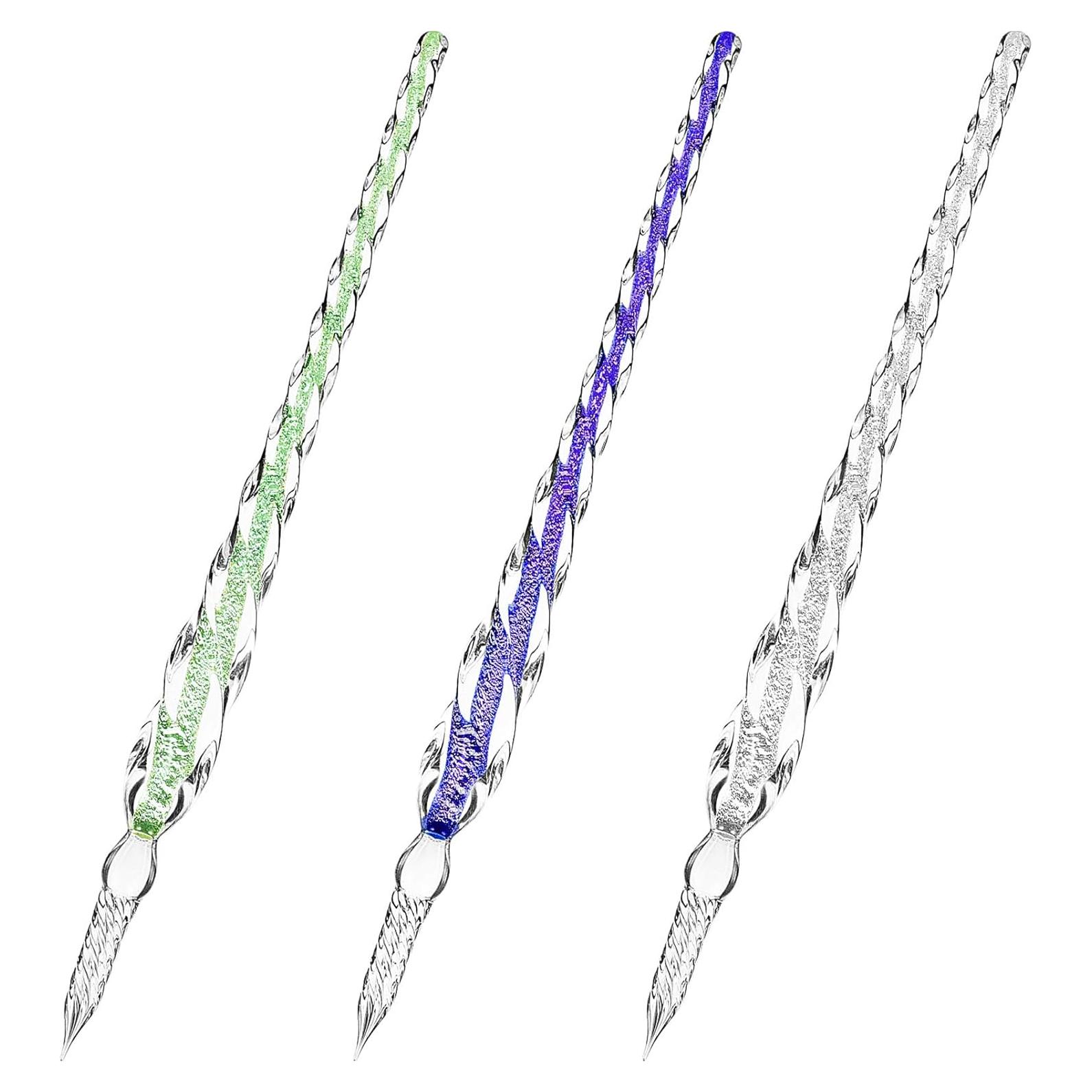 Pluma de Vidrio Hecha a Mano Zonon - 3 Piezas Multicolor