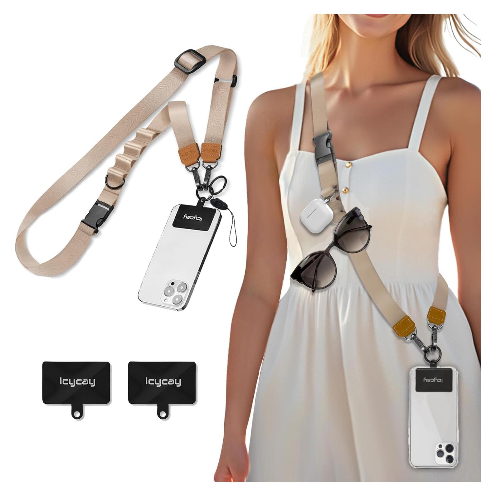 Cinta para Teléfono Cruzada Icycay Oro Champán Ajustable