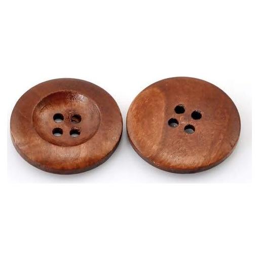 Botones de Madera KARMELLING 50PC Redondos 25mm Café