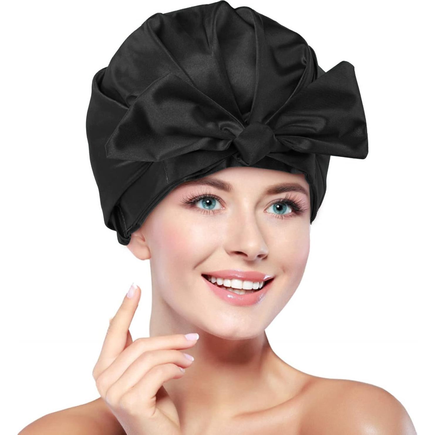Gorro de Ducha Reutilizable Grande ZKLLGHE Negro Ajustable