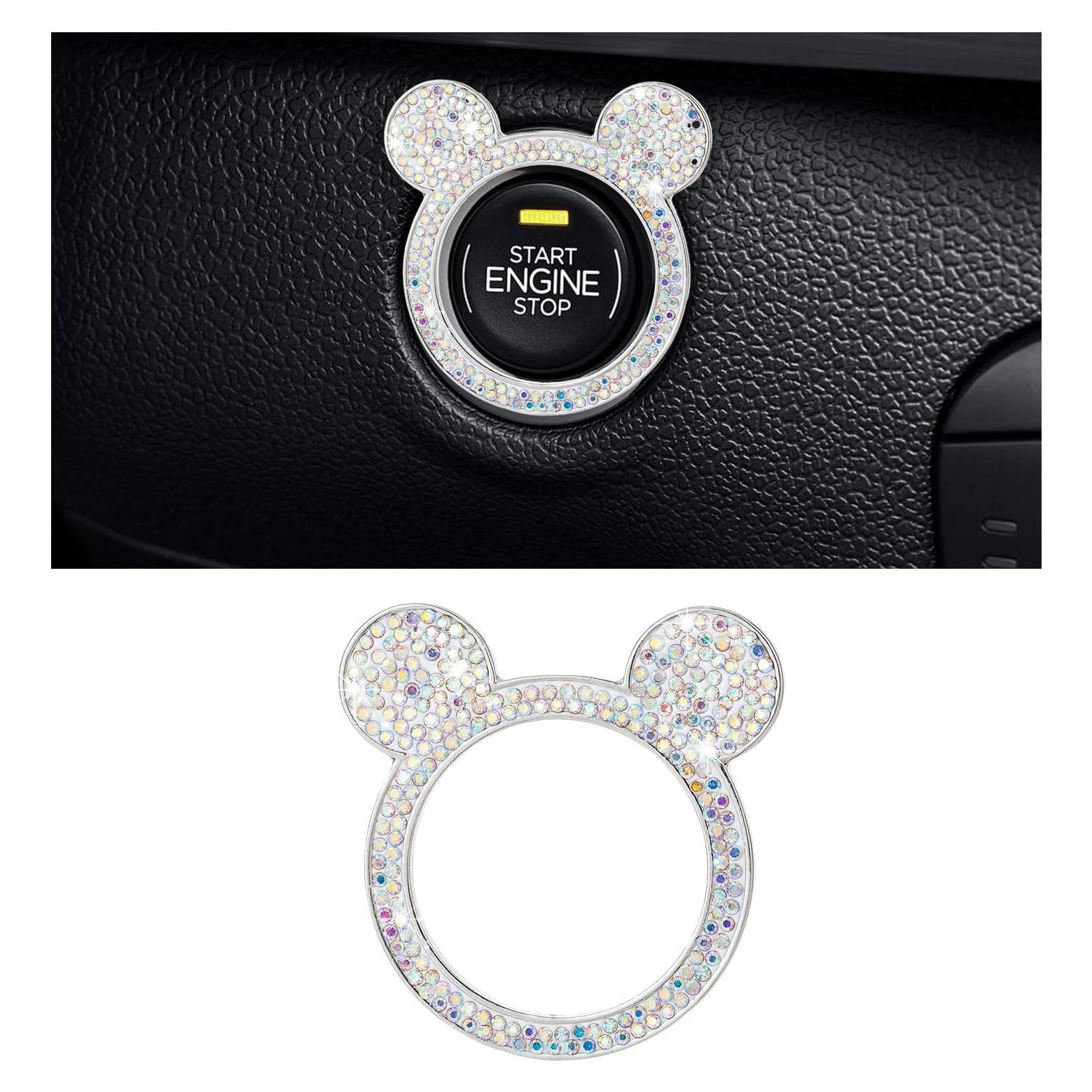Cubierta de Botón de Arranque Augeny Bling con Rhinestones