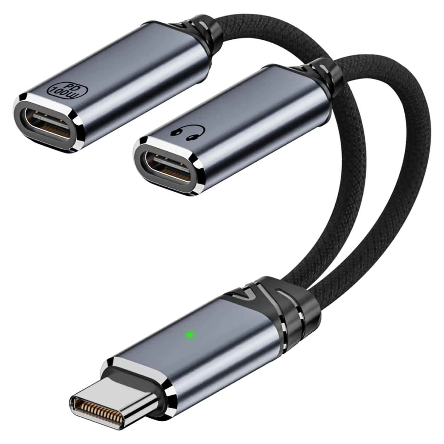 Divisor USB C Jadebones con Carga Rápida PD 100W - Gris