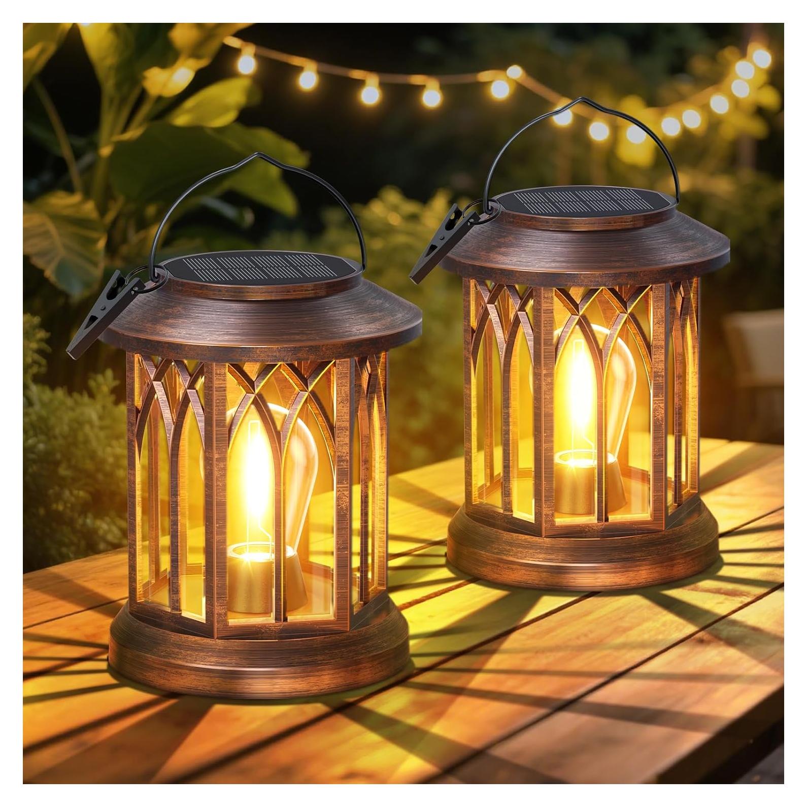 Linternas Solares WdtPro Colgantes 2 Paquete Cobre IP65