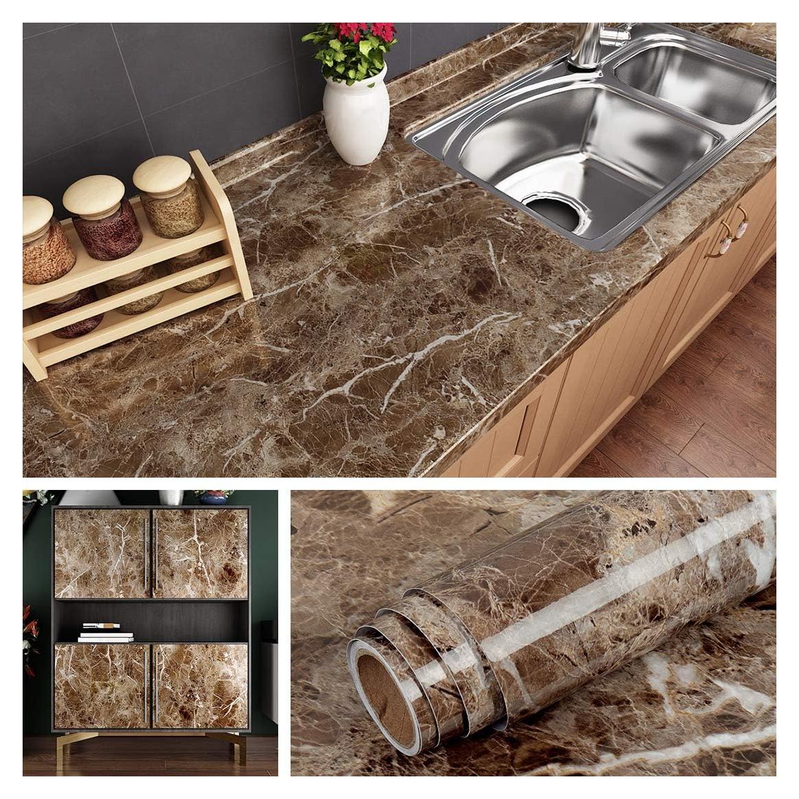 Papel Contacto Autoadhesivo Livelynine Mármol Café 40x200 cm