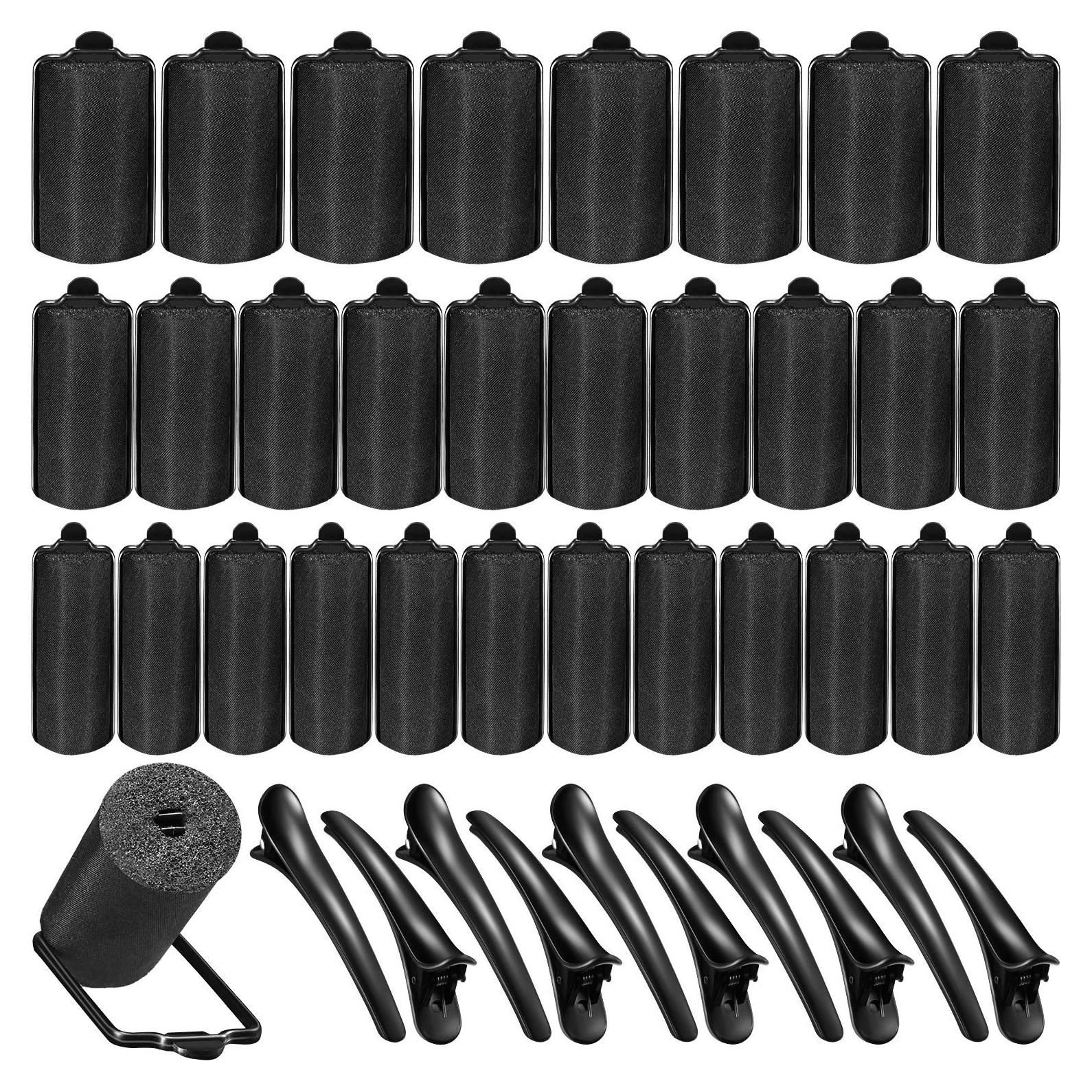 Rulos de Espuma de Satén WILLBOND 40 Piezas Multi-tamaño Negro