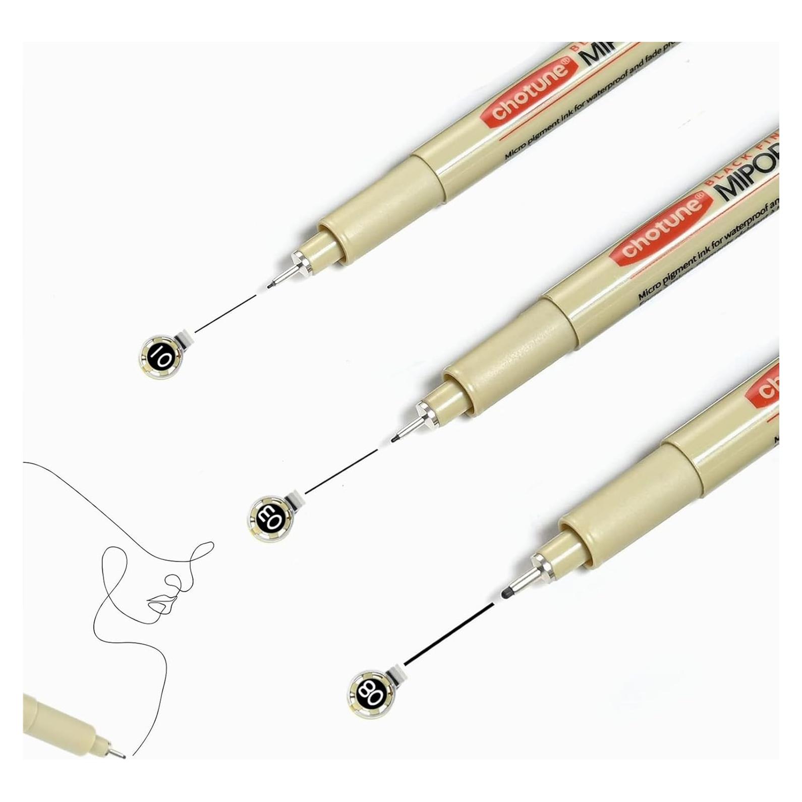 Juego de 3 Bolígrafos Fineliner GETHPEN 0.25-0.55mm Negro