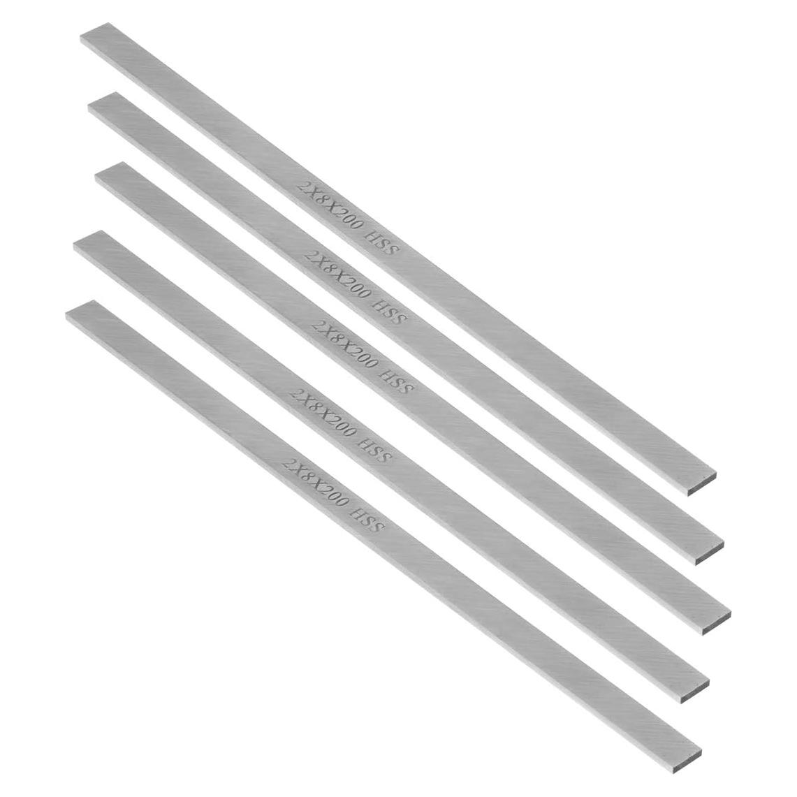 Herramienta de Torno HSS uxcell 2mm x 8mm x 200mm - 5 Piezas