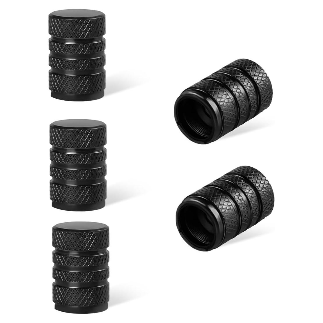 5 Tapones de Válvula de Neumático de Coche Povtii Negro