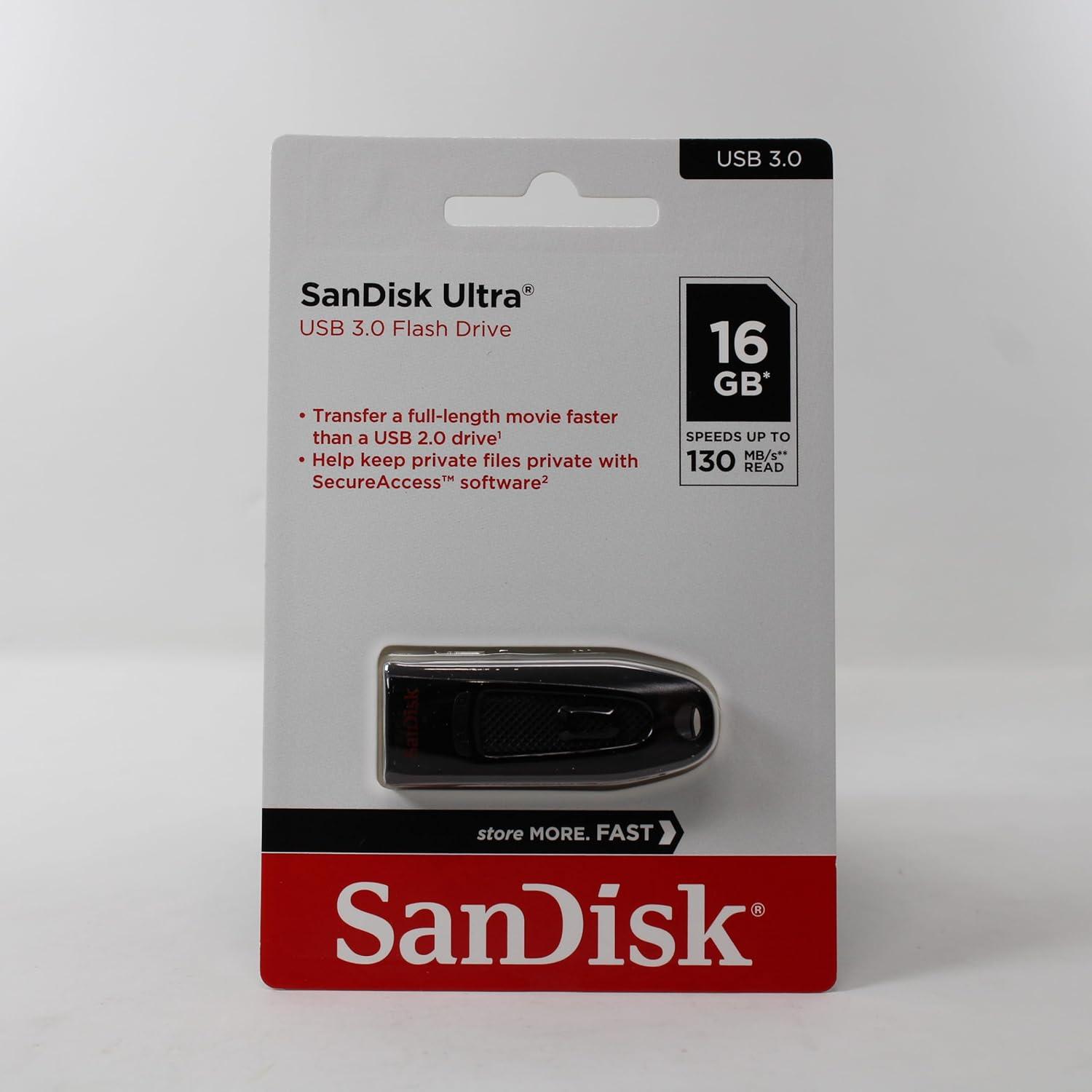 Unidad Flash SanDisk Ultra 16 GB USB 3.0 130 MB/s Negro