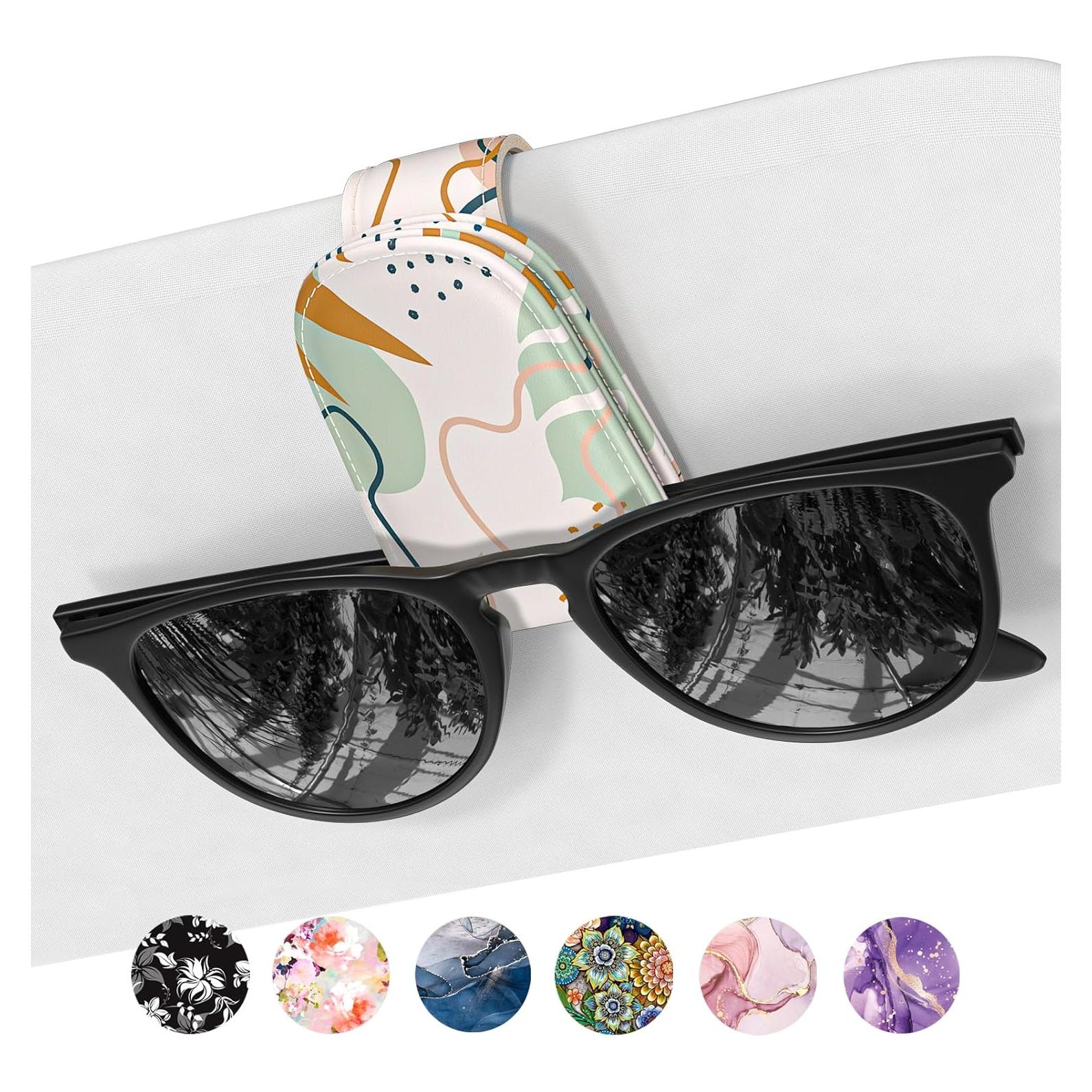 Soporte de Gafas de Sol NPOOYI para Visera de Coche - Hoja Abstracta