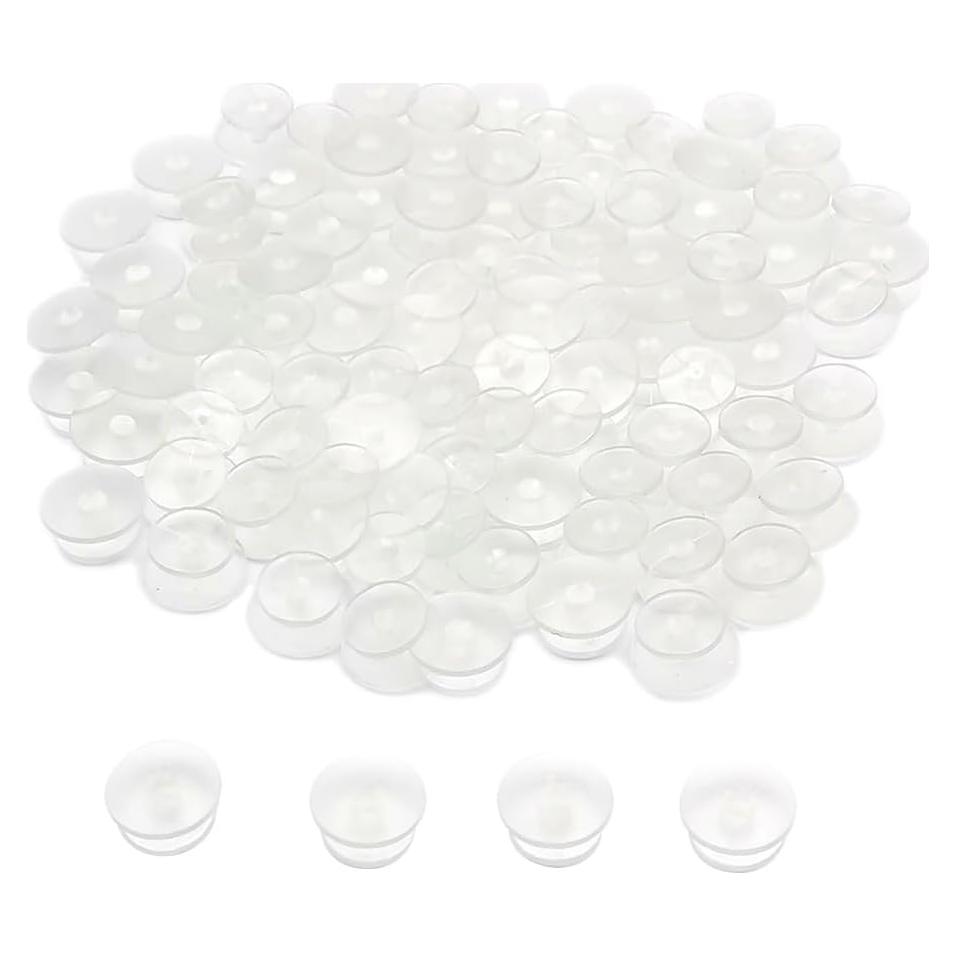 100 Botones de Plástico Transparentes Alamic 12x10mm para DIY