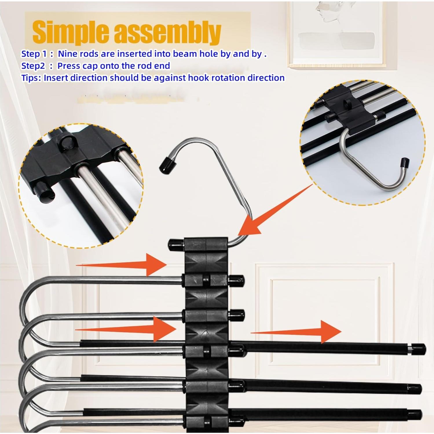 Perchas Plegables para Pantalones TRRCYLP - 2 Pack Ahorra Espacio