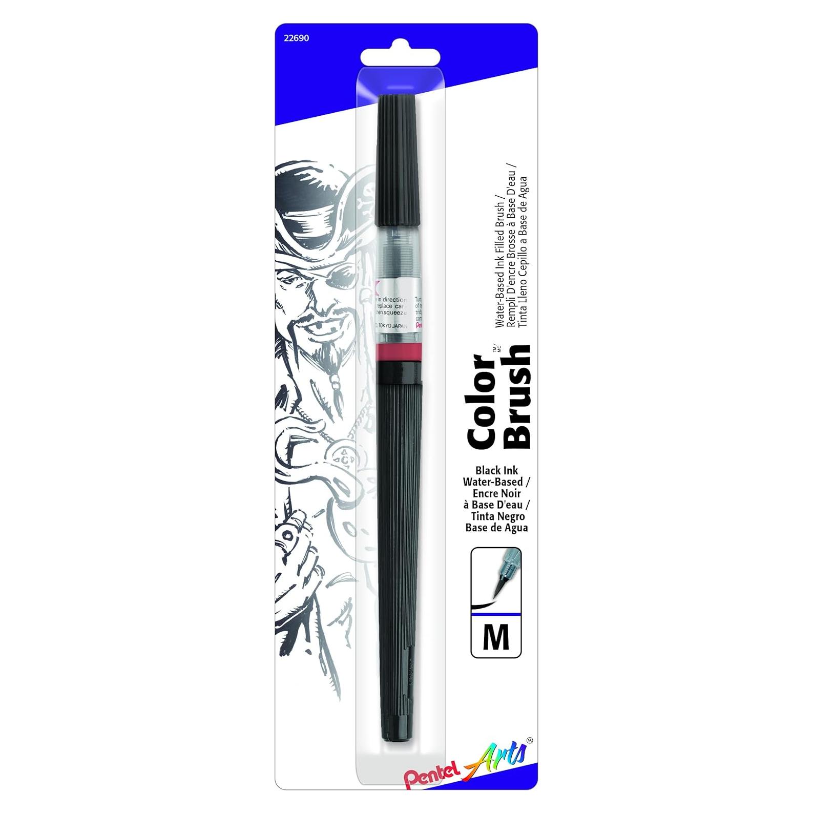 Pincel de Color Pentel GFLBP101 Negro 2mm Recargable