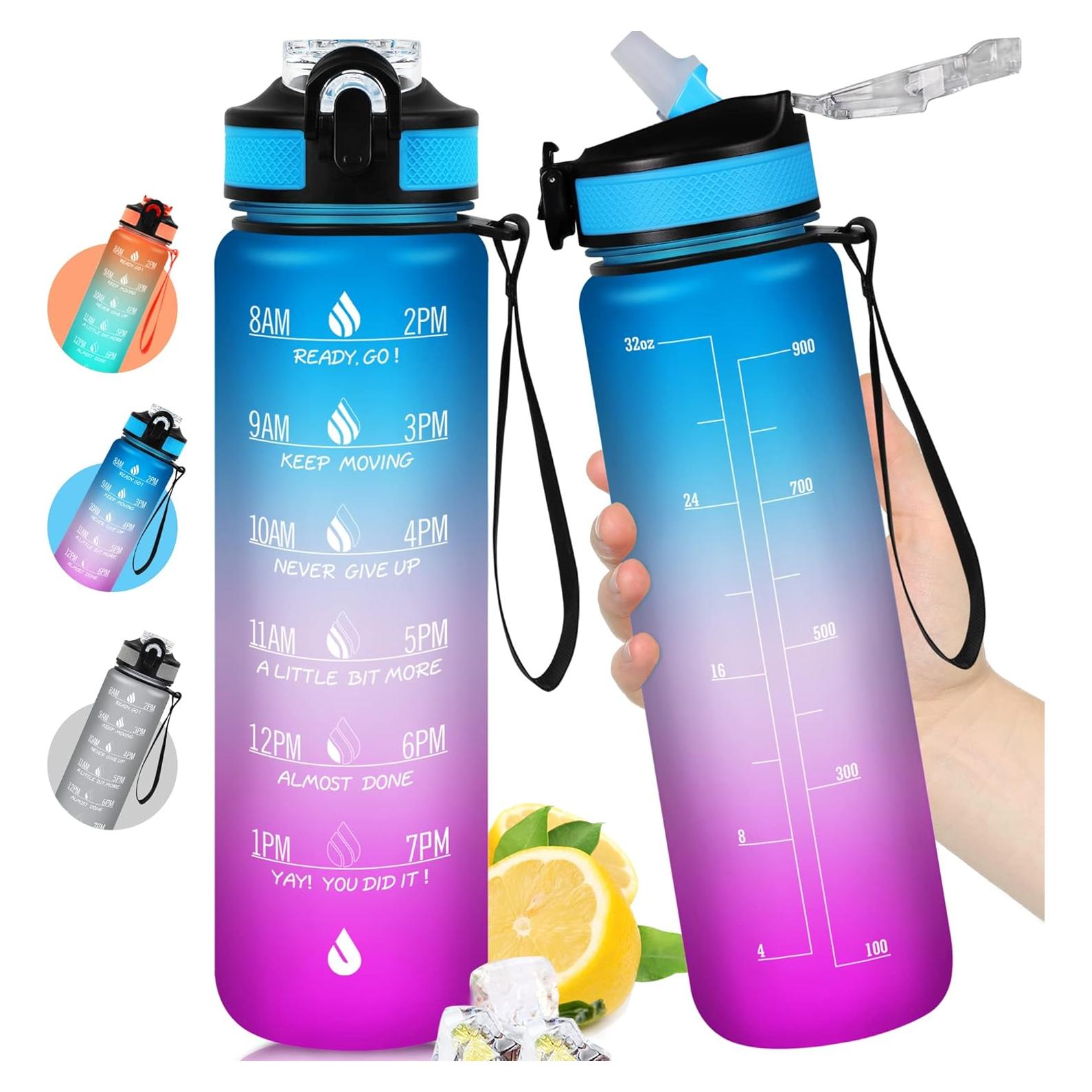 Botella de Agua ZOMAKE 0.95L Motivacional a Prueba de Fugas