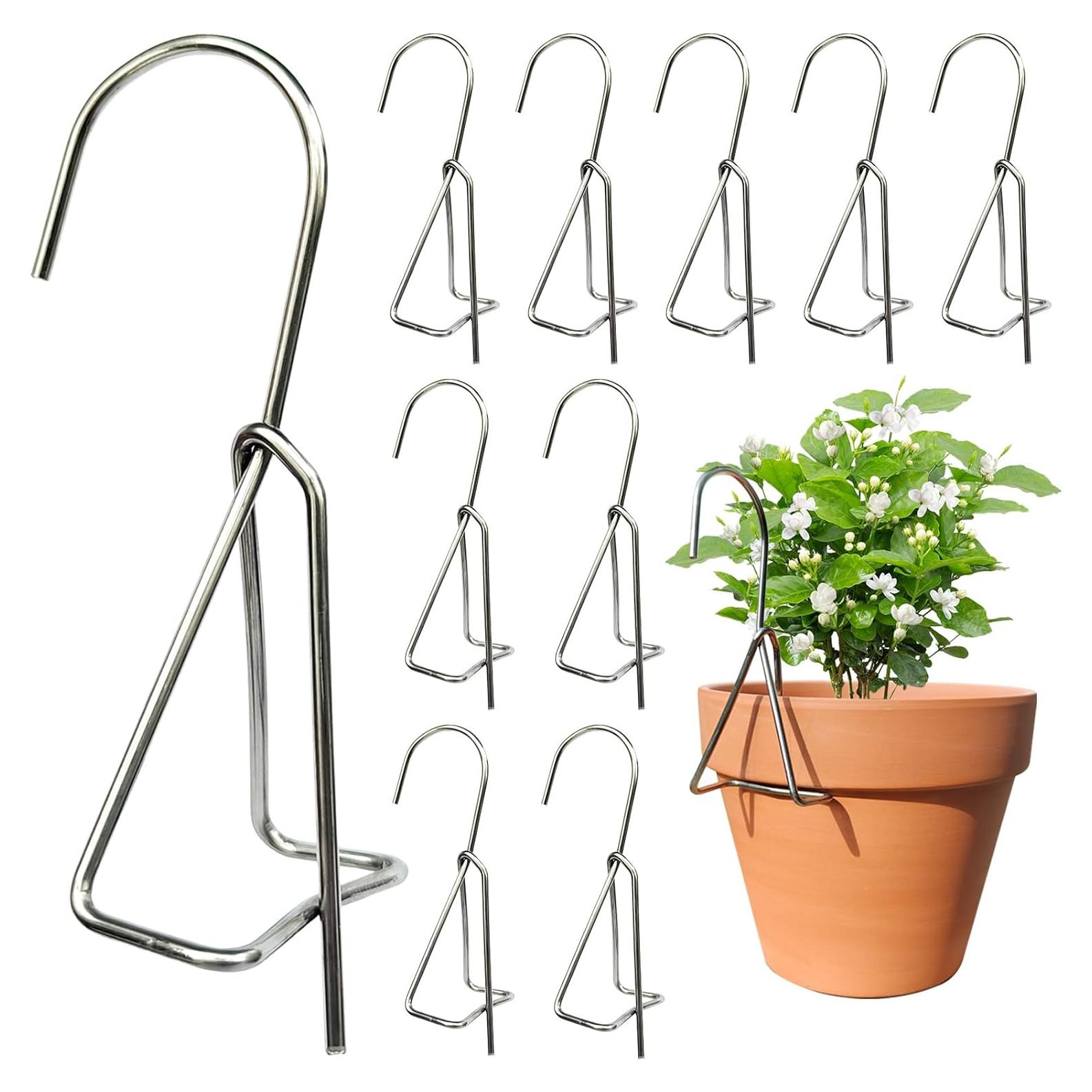Ganchos para Macetas KOROI 10 Pzas Acero Inoxidable 5.8cm