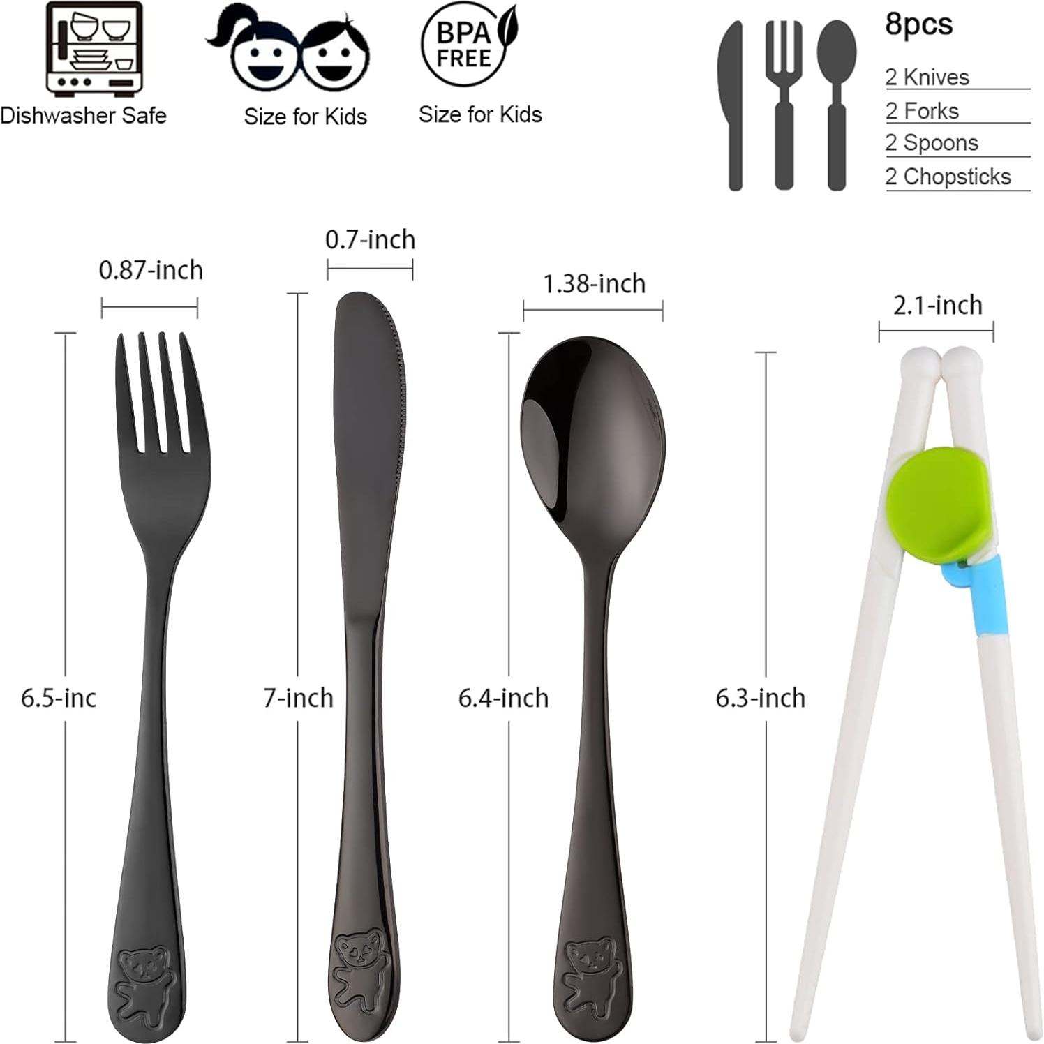 Juego de Cubiertos para Niños Poylim Acero Inoxidable 8 Piezas