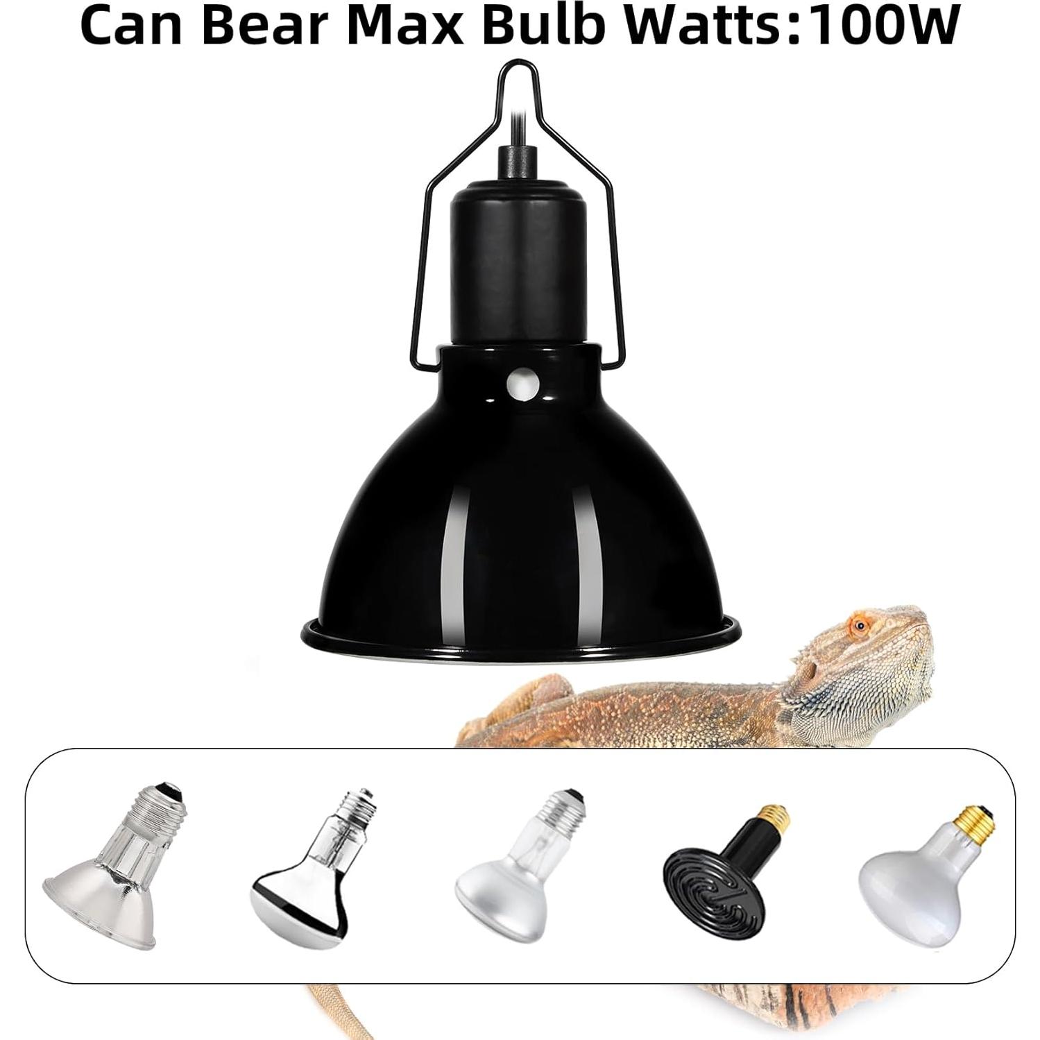 Lámpara de Calor UVB para Reptiles DXOPHIEX 5.5" Domo