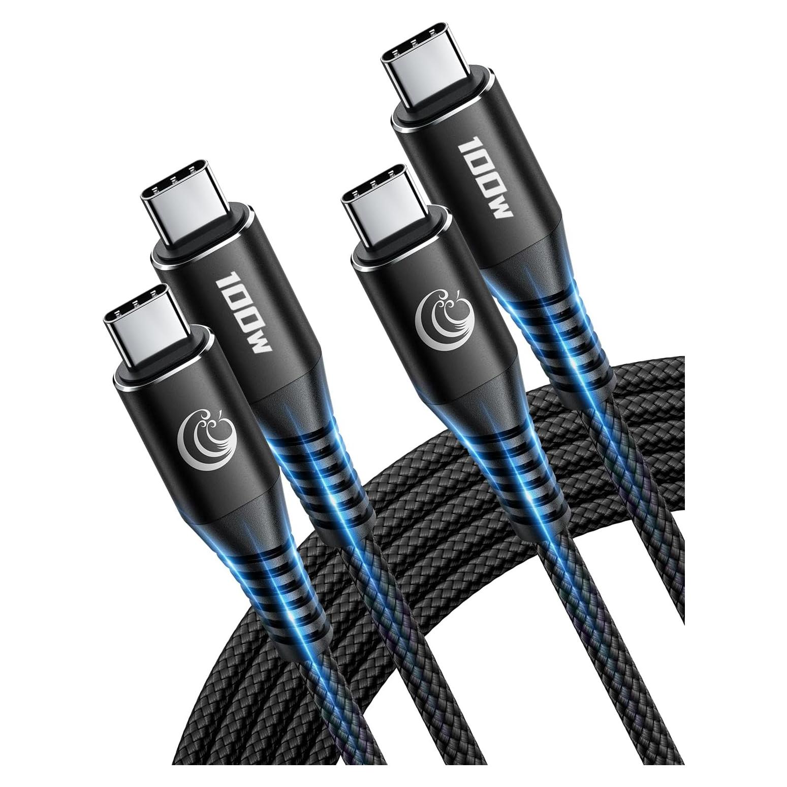 Cable USB C a USB C 100W Yosou 2 Pack 1m Trenzado Carga Rápida