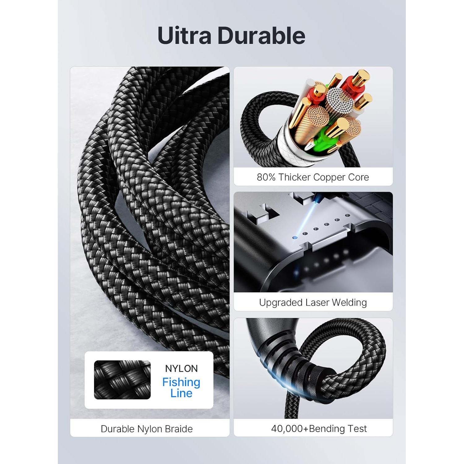 Cable USB C a USB C 100W Yosou 2 Pack 1m Trenzado Carga Rápida