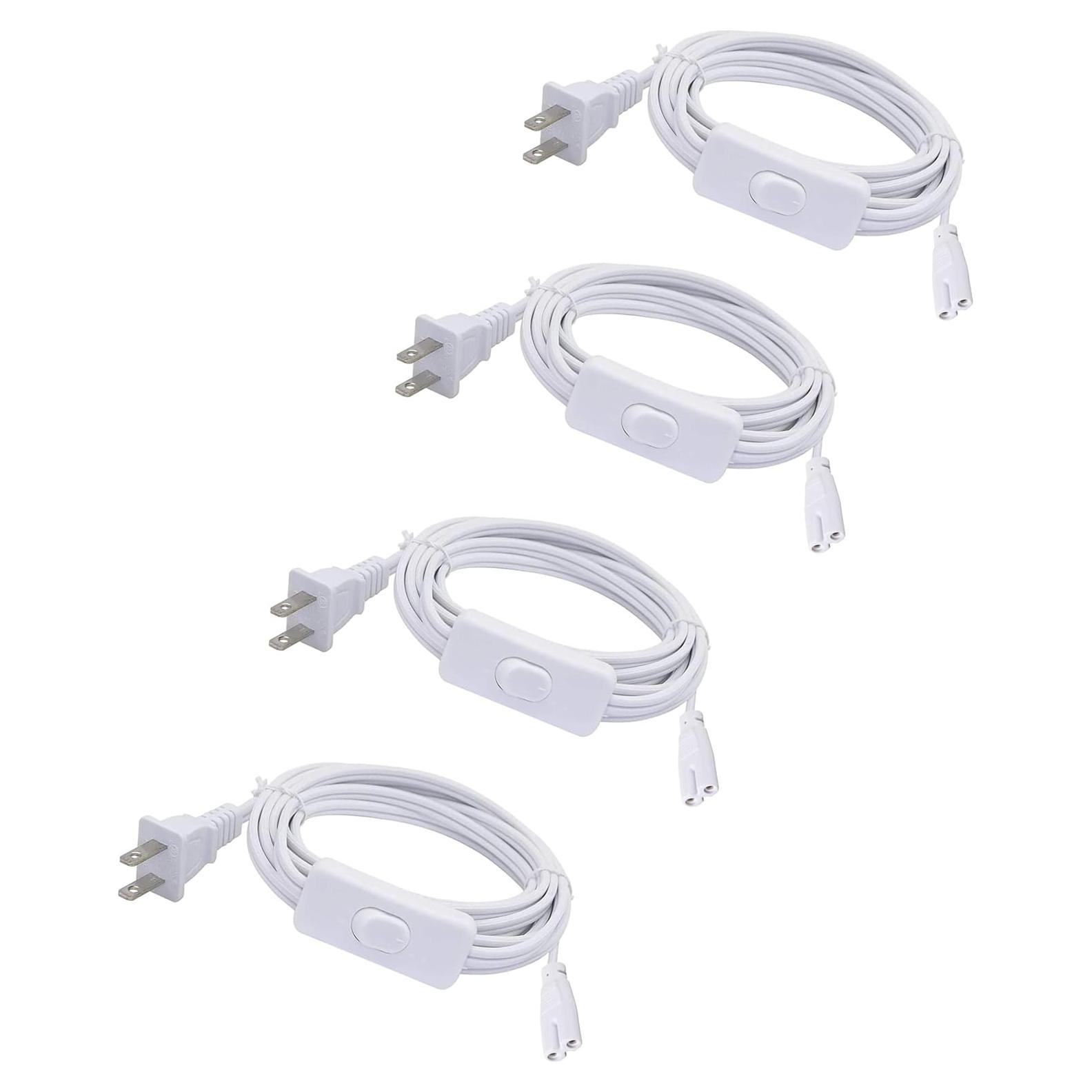 Cable de Extensión LED T5 T8 1.8M con Interruptor 2 Clavijas
