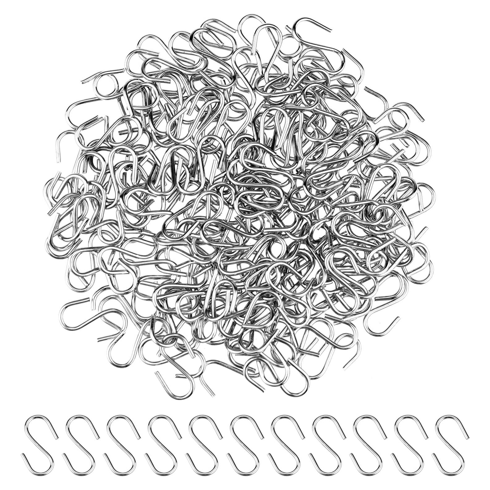 Nydotd 180 Ganchos en S Metálicos 14mm Plata para Manualidades