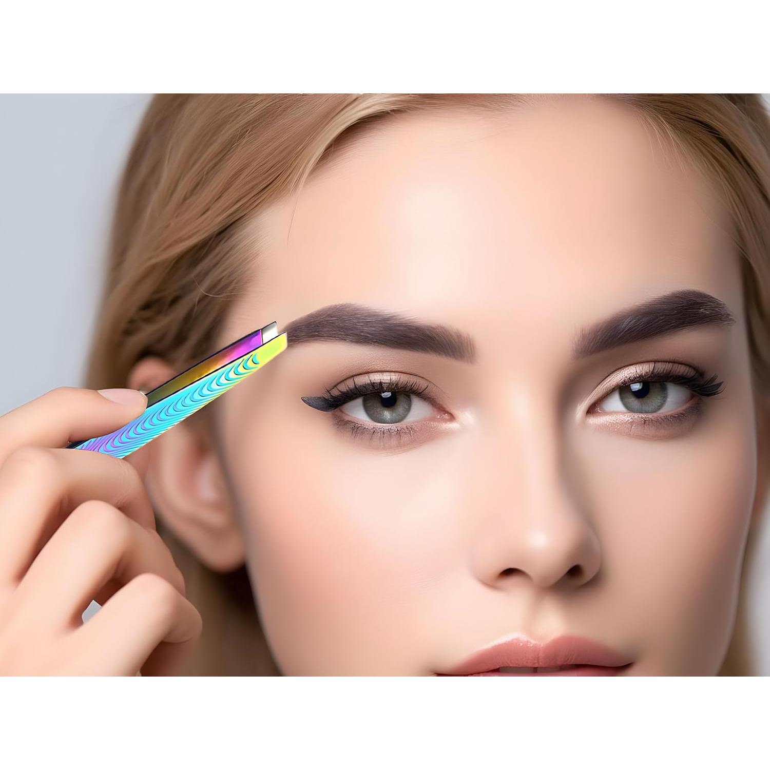 Pinzas de Cuidado Facial BAILALIBO de Acero Inoxidable Iridescente