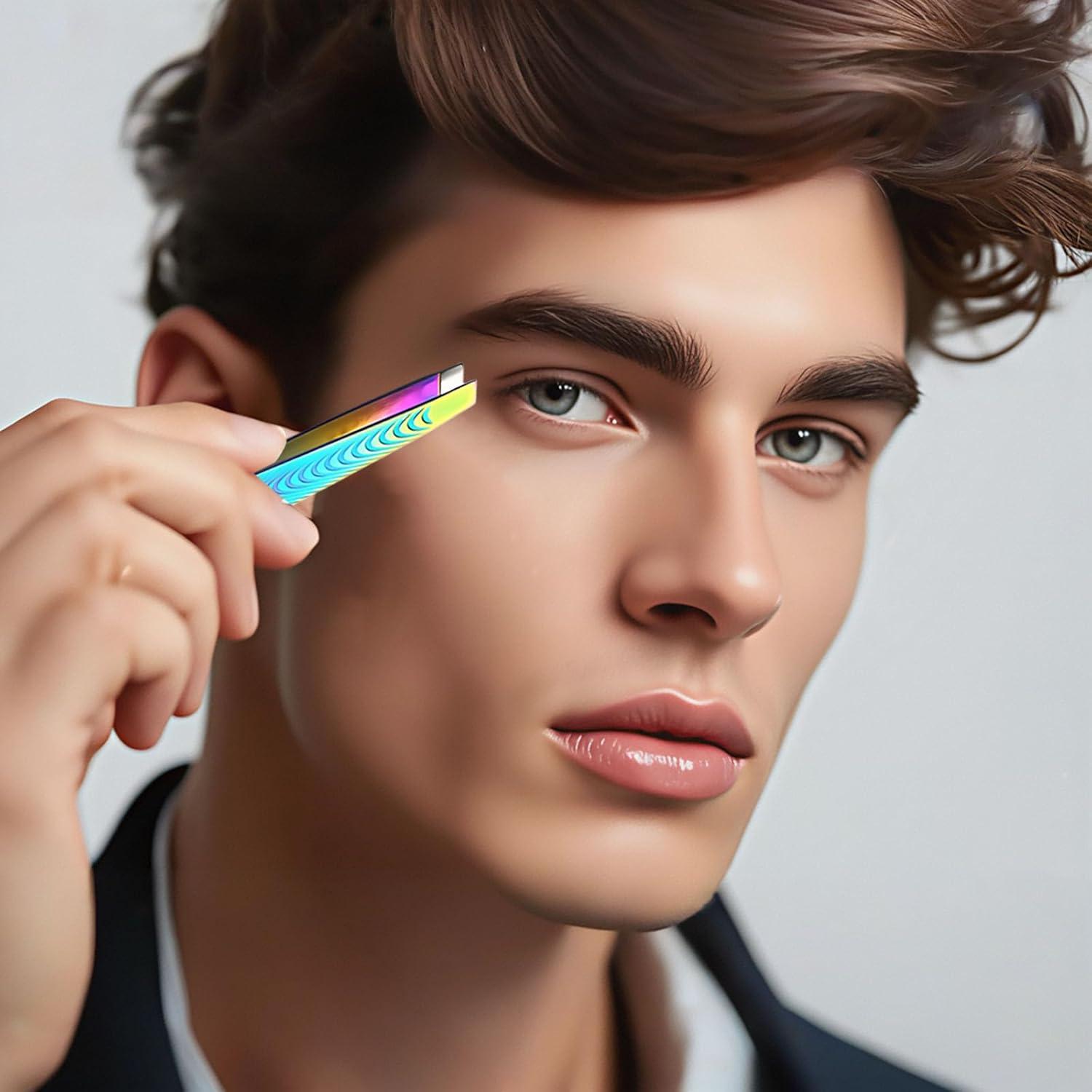 Pinzas de Cuidado Facial BAILALIBO de Acero Inoxidable Iridescente