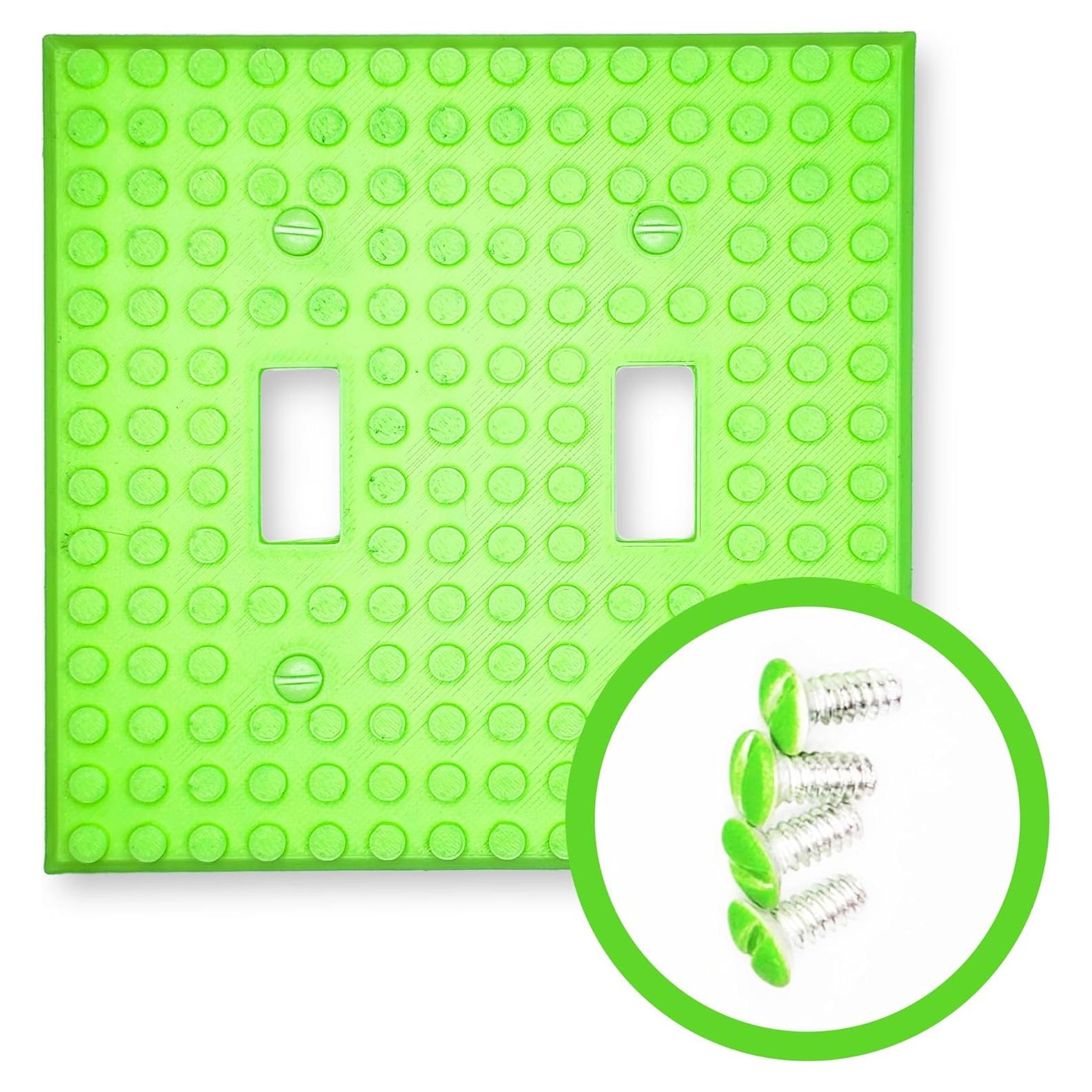 Cubierta de Enchufe 3D Genérico Verde 2 Gang - Diseño Divertido